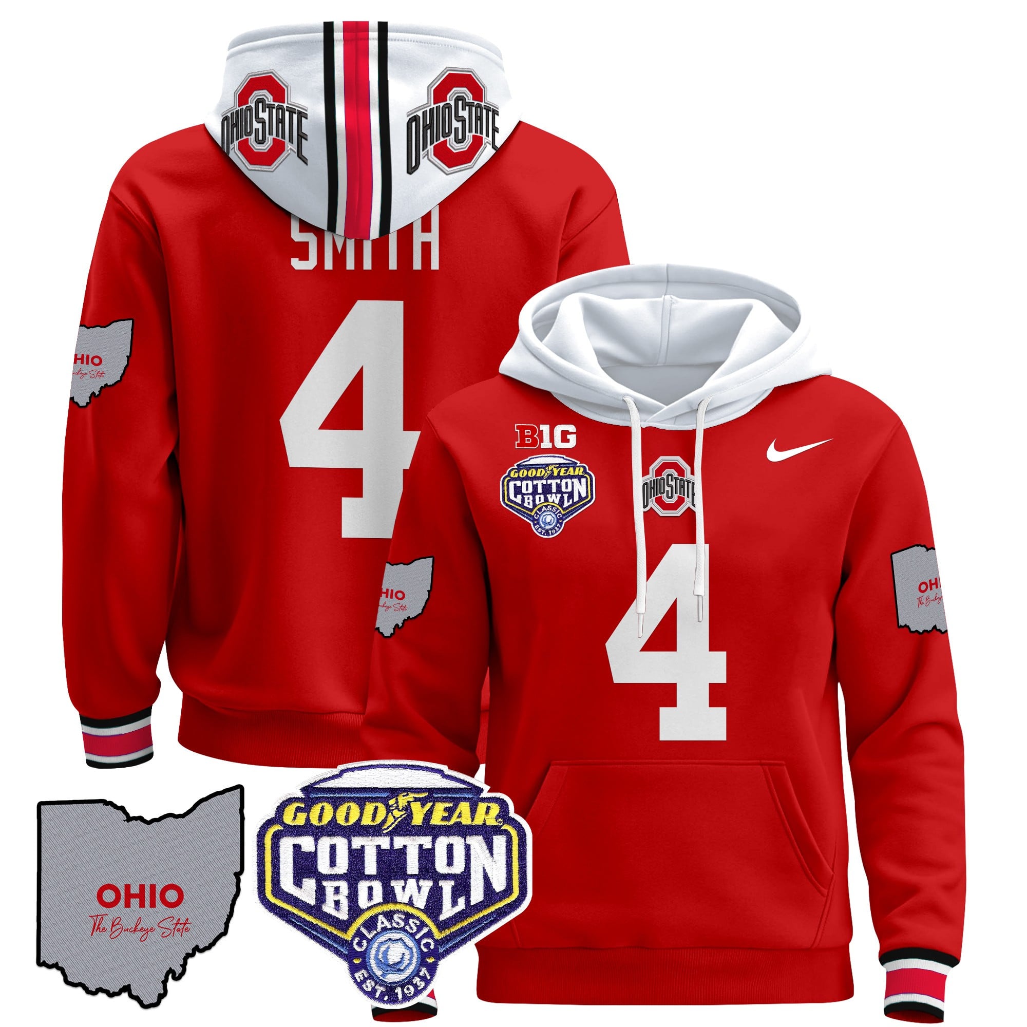 Ohio State Buckeyes Cotton Bowl Patch Pullover Hoodie – All Stitched