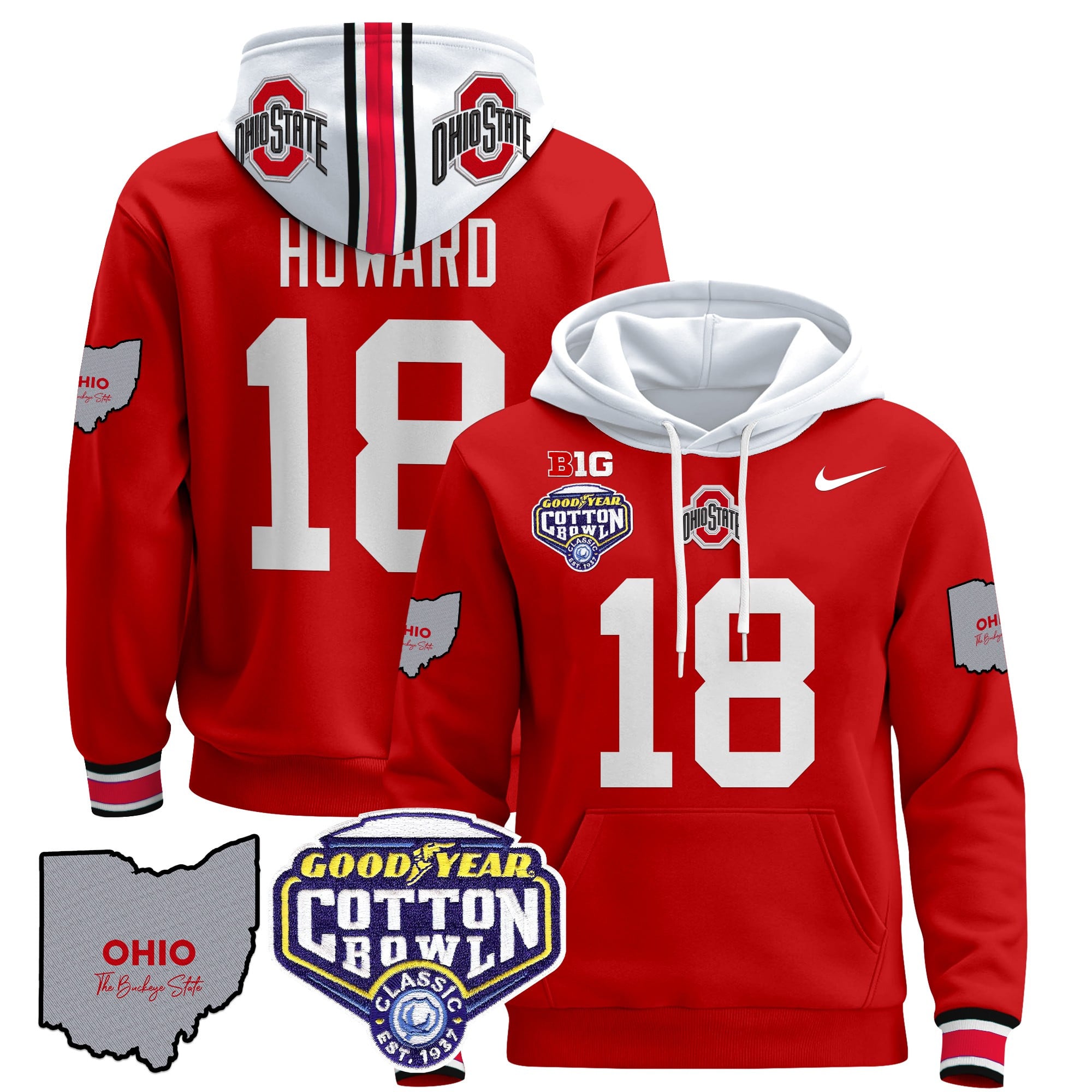 Ohio State Buckeyes Cotton Bowl Patch Pullover Hoodie – All Stitched