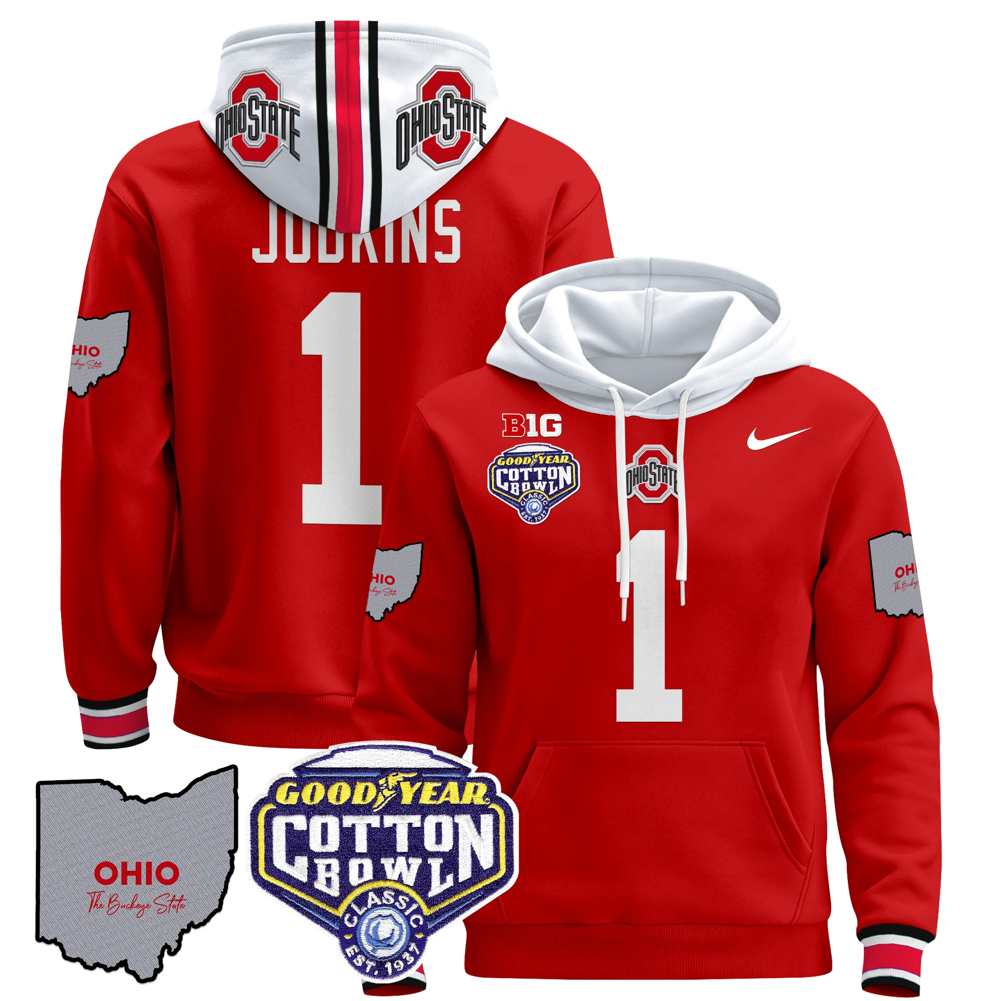 Ohio State Buckeyes Cotton Bowl Patch Pullover Hoodie – All Stitched
