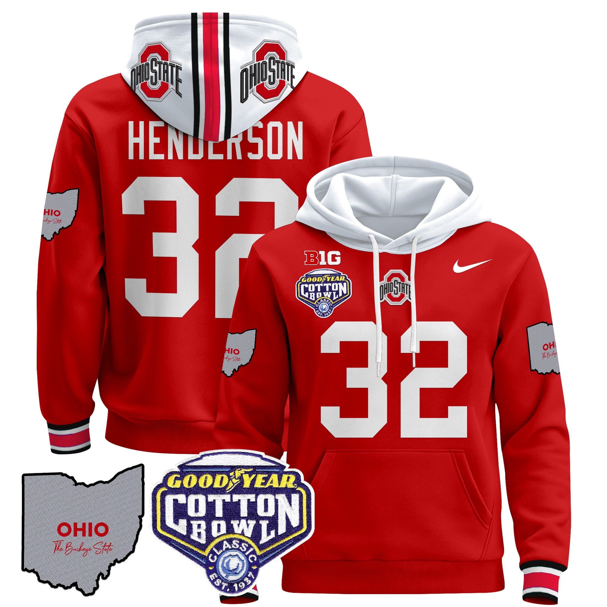Ohio State Buckeyes Cotton Bowl Patch Pullover Hoodie – All Stitched