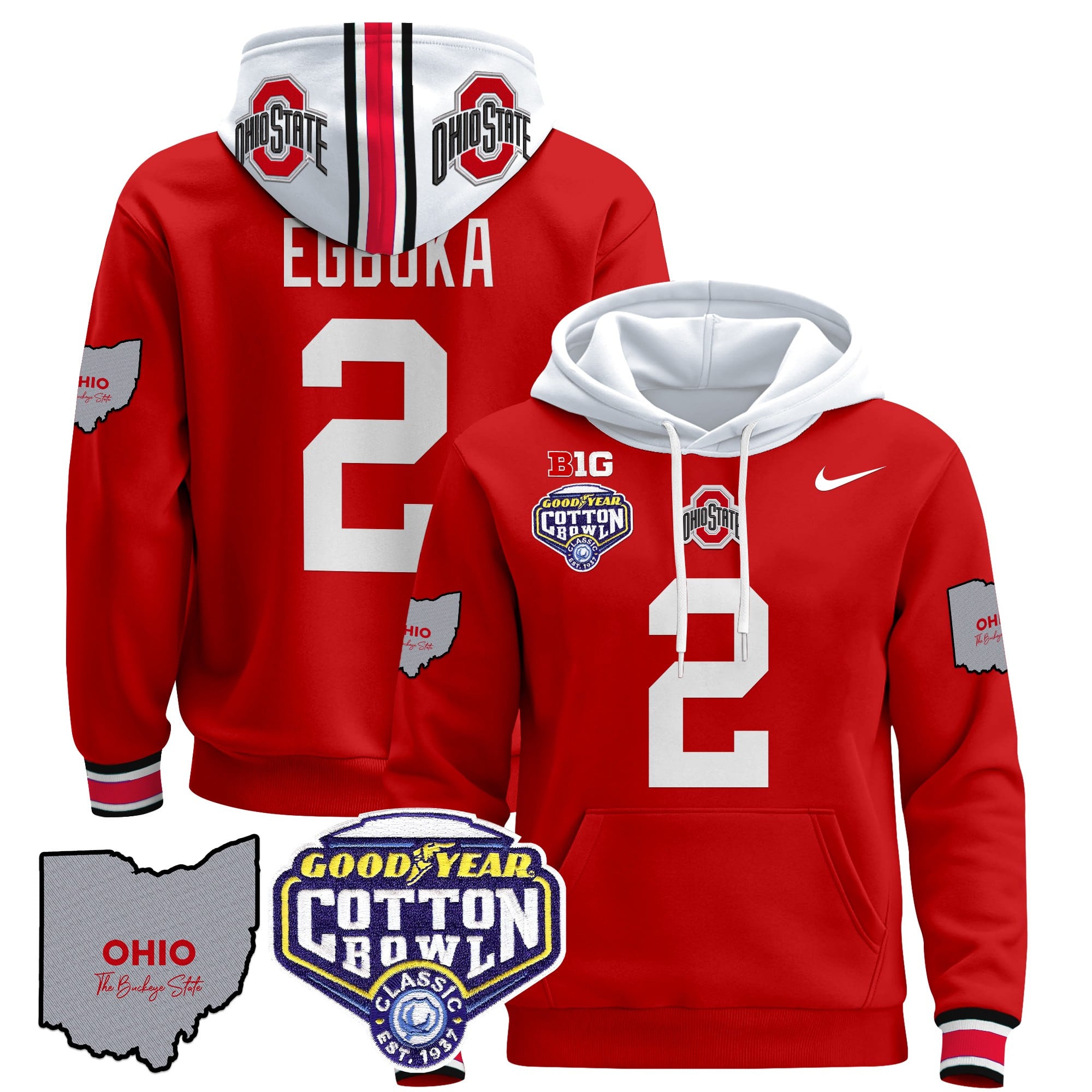 Ohio State Buckeyes Cotton Bowl Patch Pullover Hoodie – All Stitched