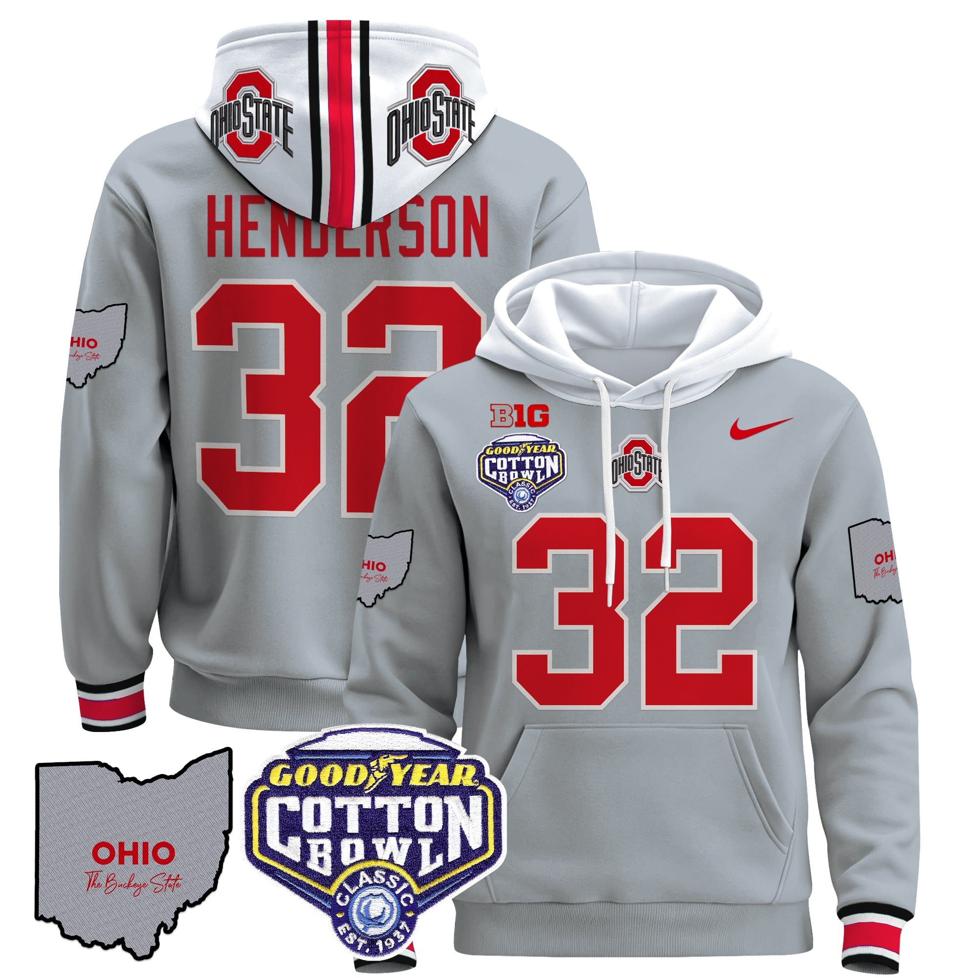 Ohio State Buckeyes Cotton Bowl Patch Pullover Hoodie – All Stitched
