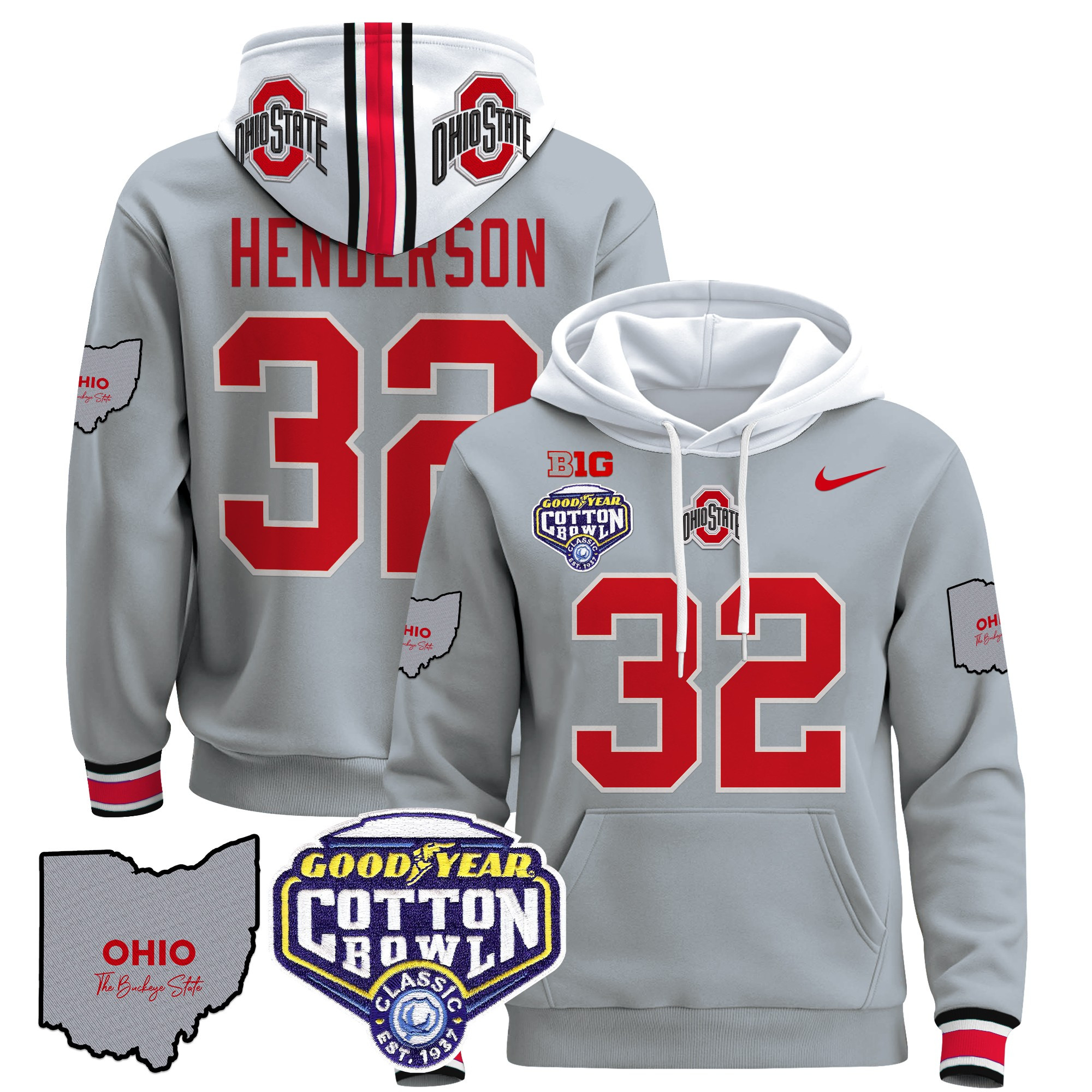 Ohio State Buckeyes Cotton Bowl Patch Pullover Hoodie – All Stitched