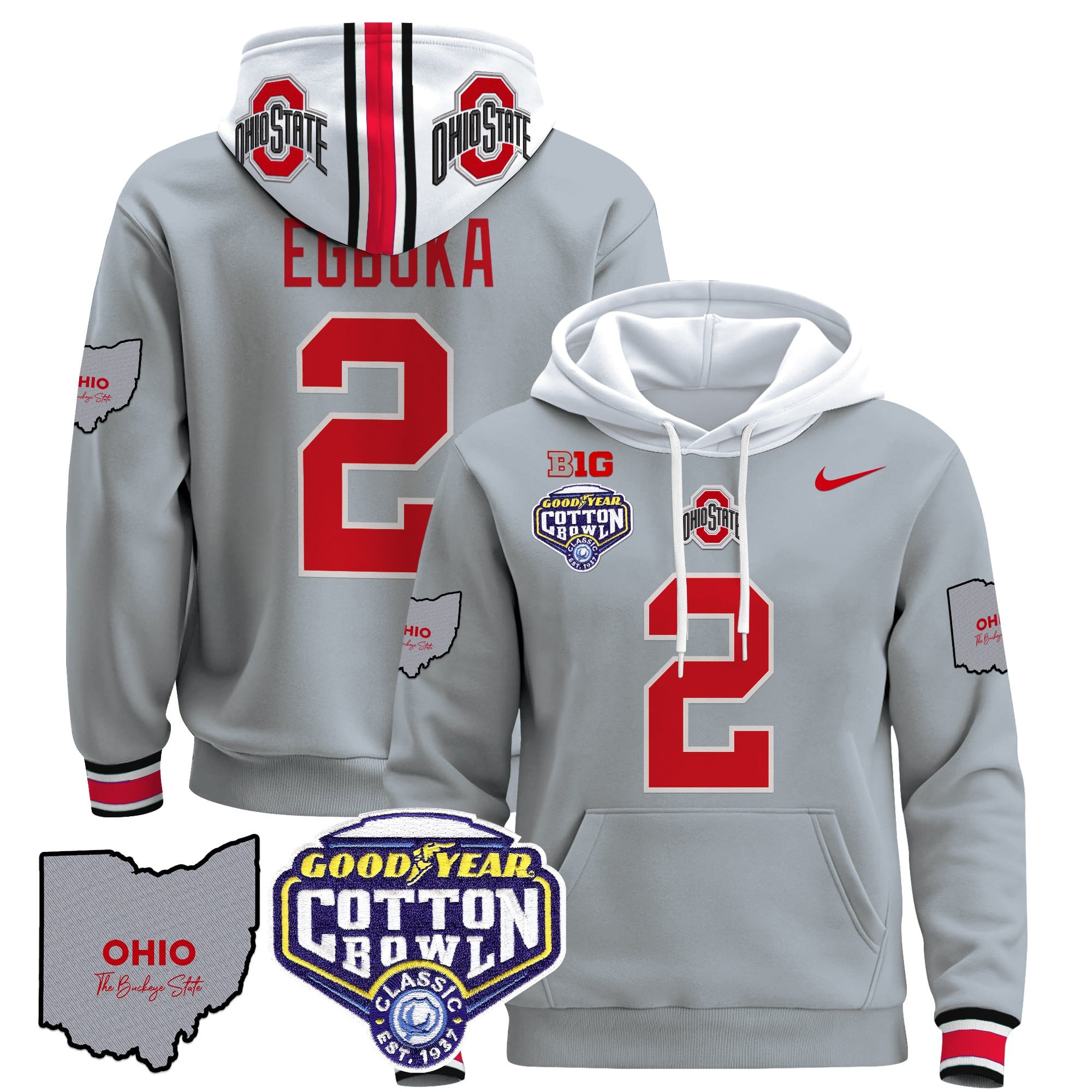 Ohio State Buckeyes Cotton Bowl Patch Pullover Hoodie – All Stitched