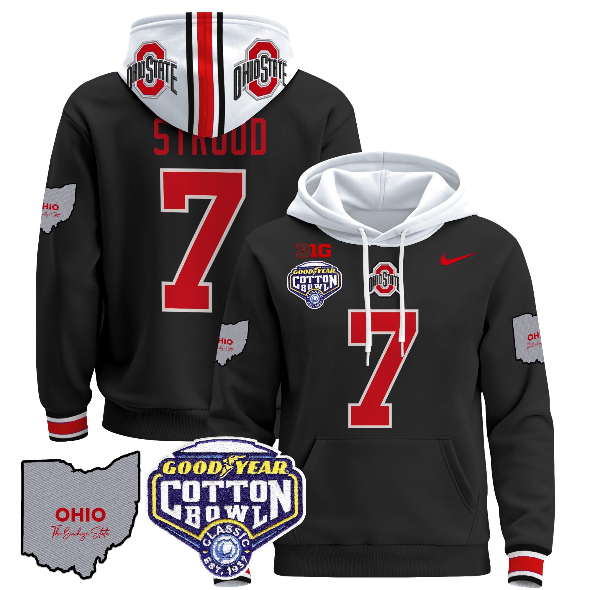 Ohio State Buckeyes Cotton Bowl Patch Pullover Hoodie – All Stitched