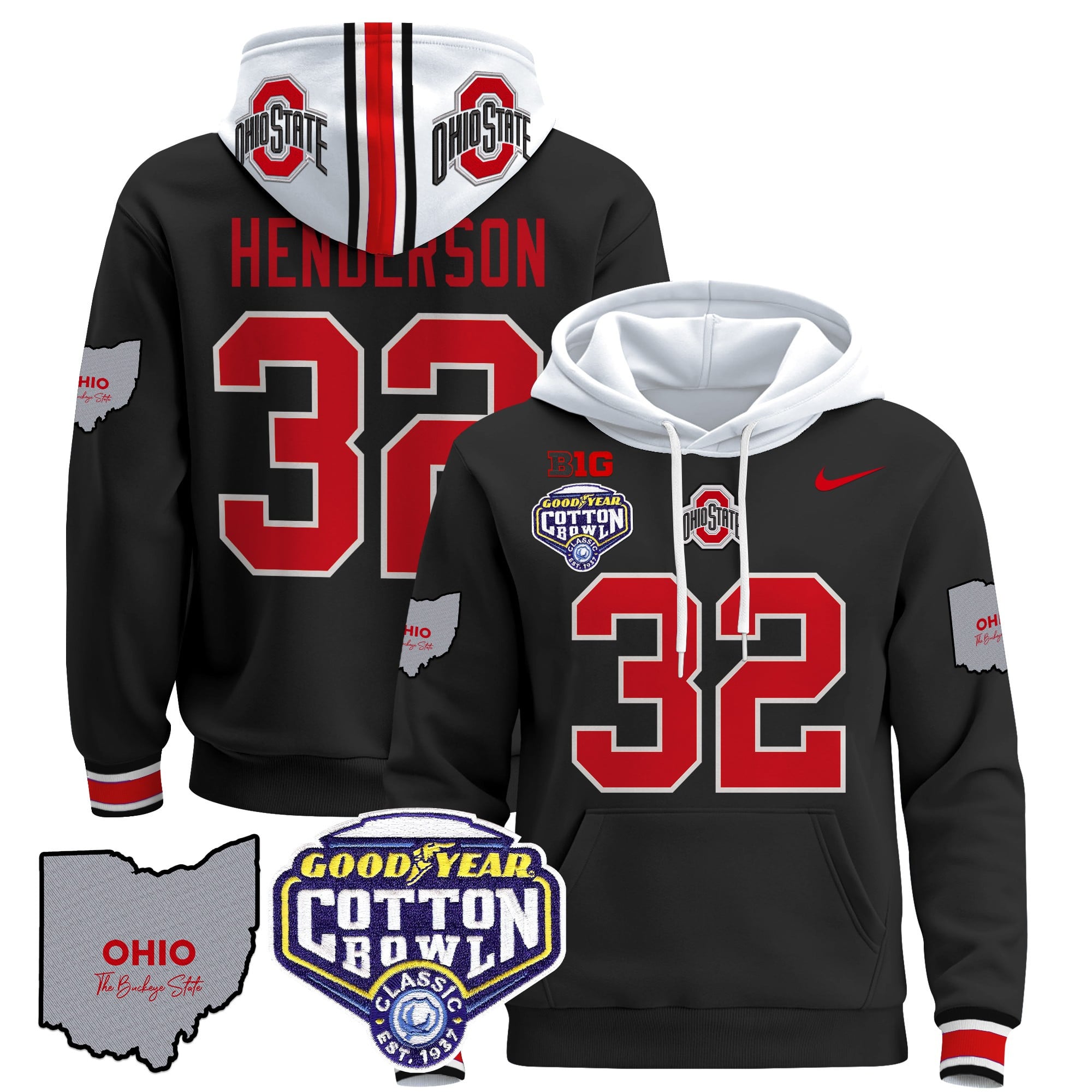 Ohio State Buckeyes Cotton Bowl Patch Pullover Hoodie – All Stitched
