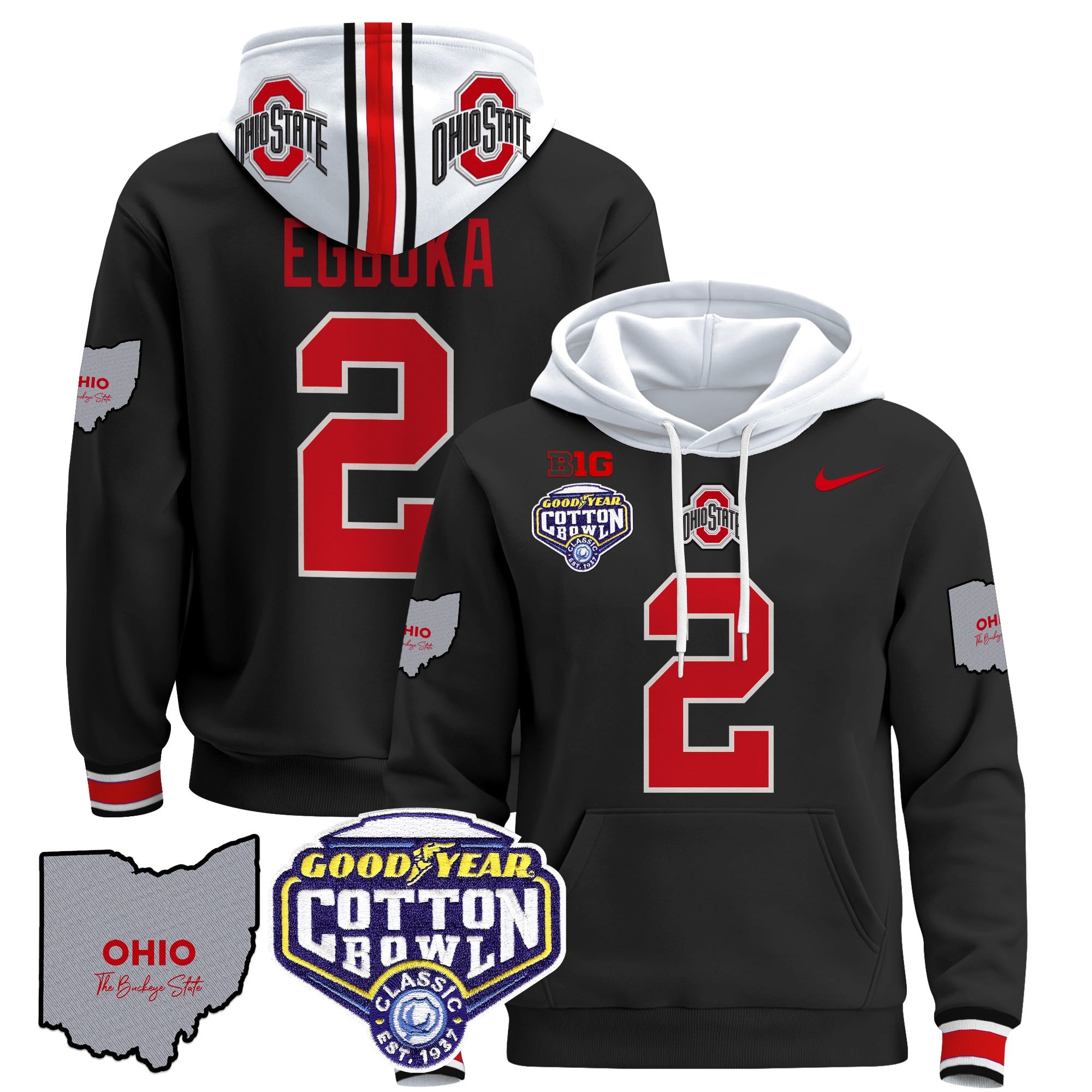 Ohio State Buckeyes Cotton Bowl Patch Pullover Hoodie – All Stitched