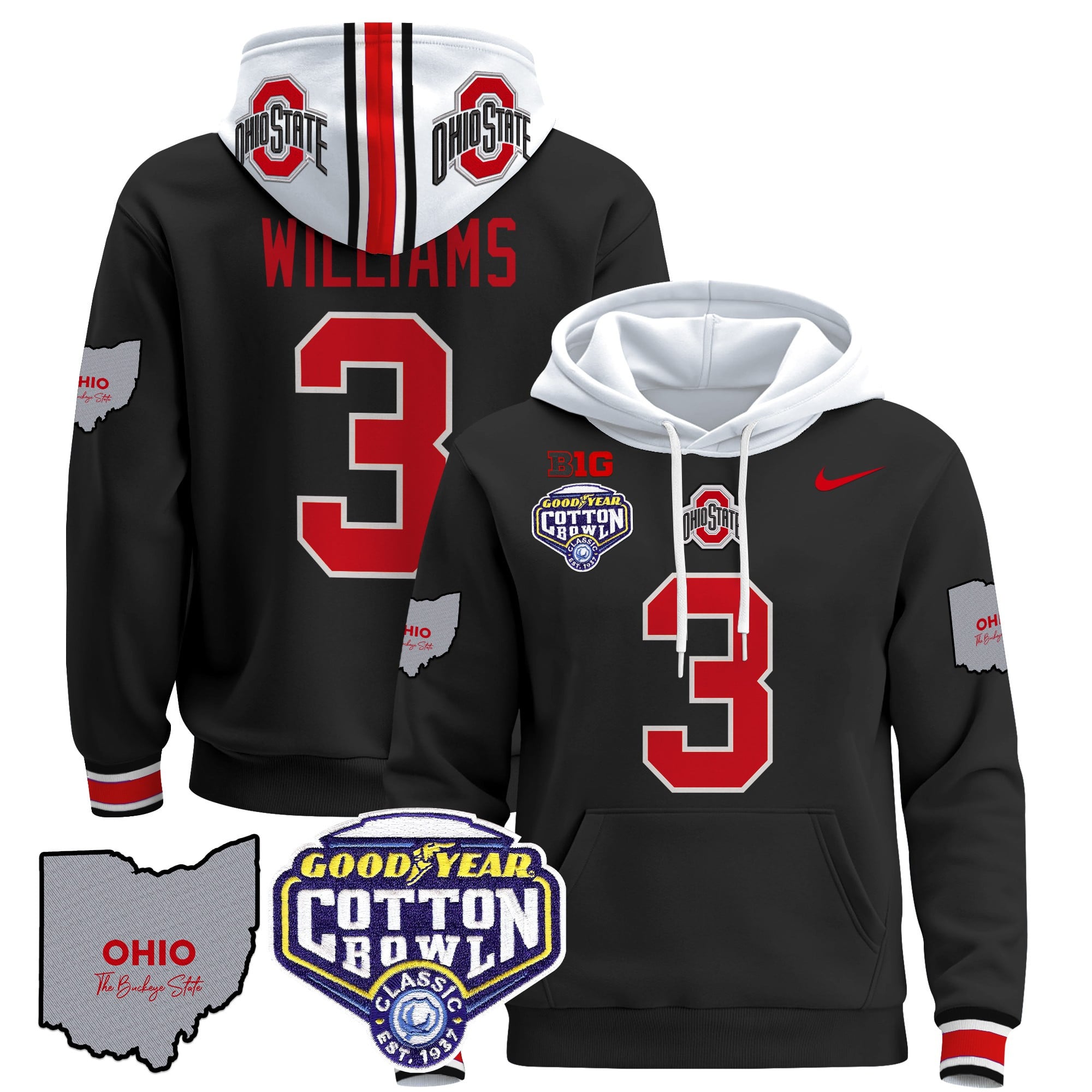 Ohio State Buckeyes Cotton Bowl Patch Pullover Hoodie – All Stitched