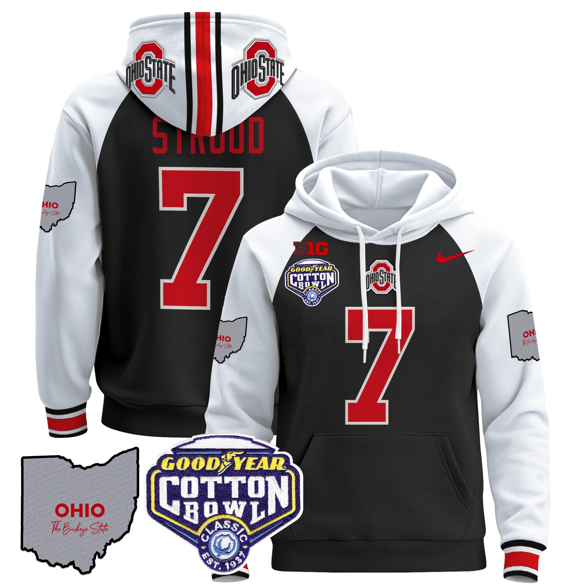 Ohio State Buckeyes Cotton Bowl Patch Pullover Hoodie – All Stitched