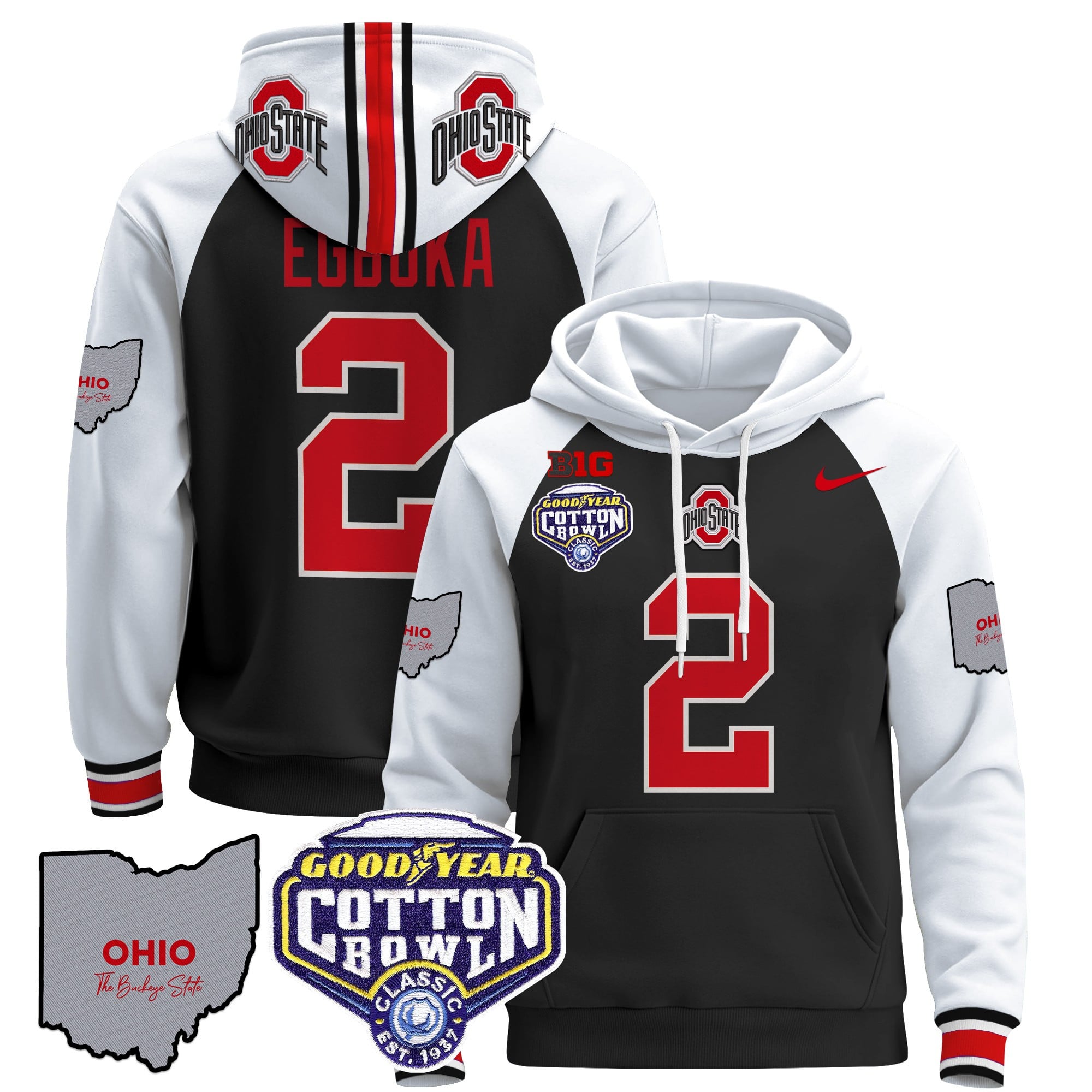 Ohio State Buckeyes Cotton Bowl Patch Pullover Hoodie – All Stitched