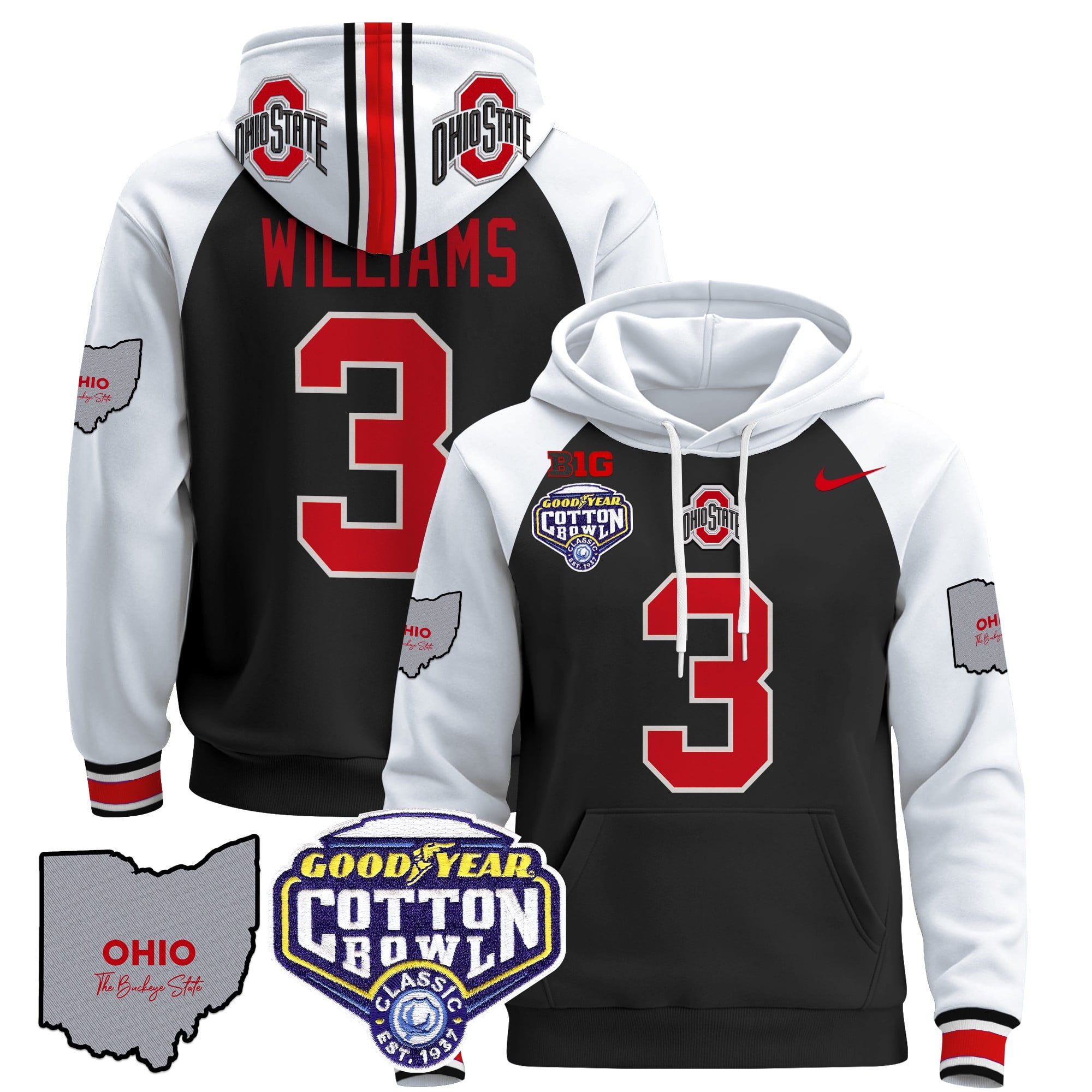 Ohio State Buckeyes Cotton Bowl Patch Pullover Hoodie – All Stitched
