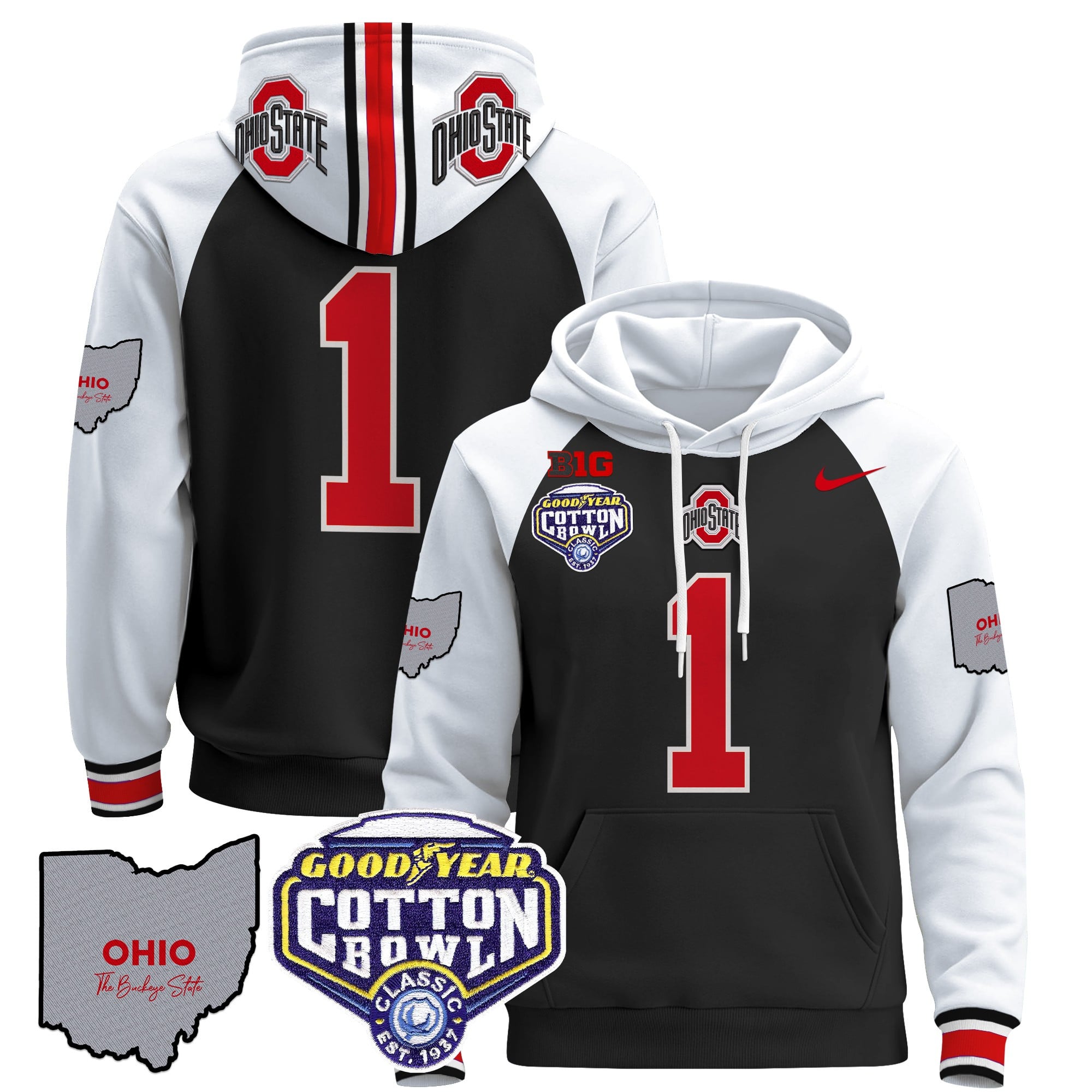 Ohio State Buckeyes Cotton Bowl Patch Pullover Hoodie – All Stitched
