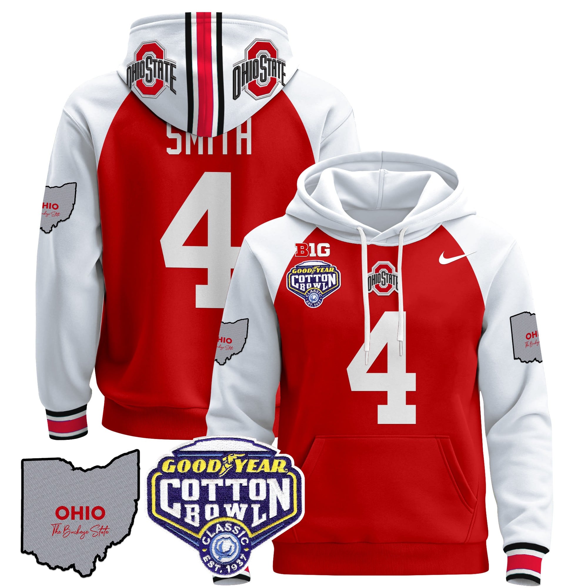 Ohio State Buckeyes Cotton Bowl Patch Pullover Hoodie – All Stitched