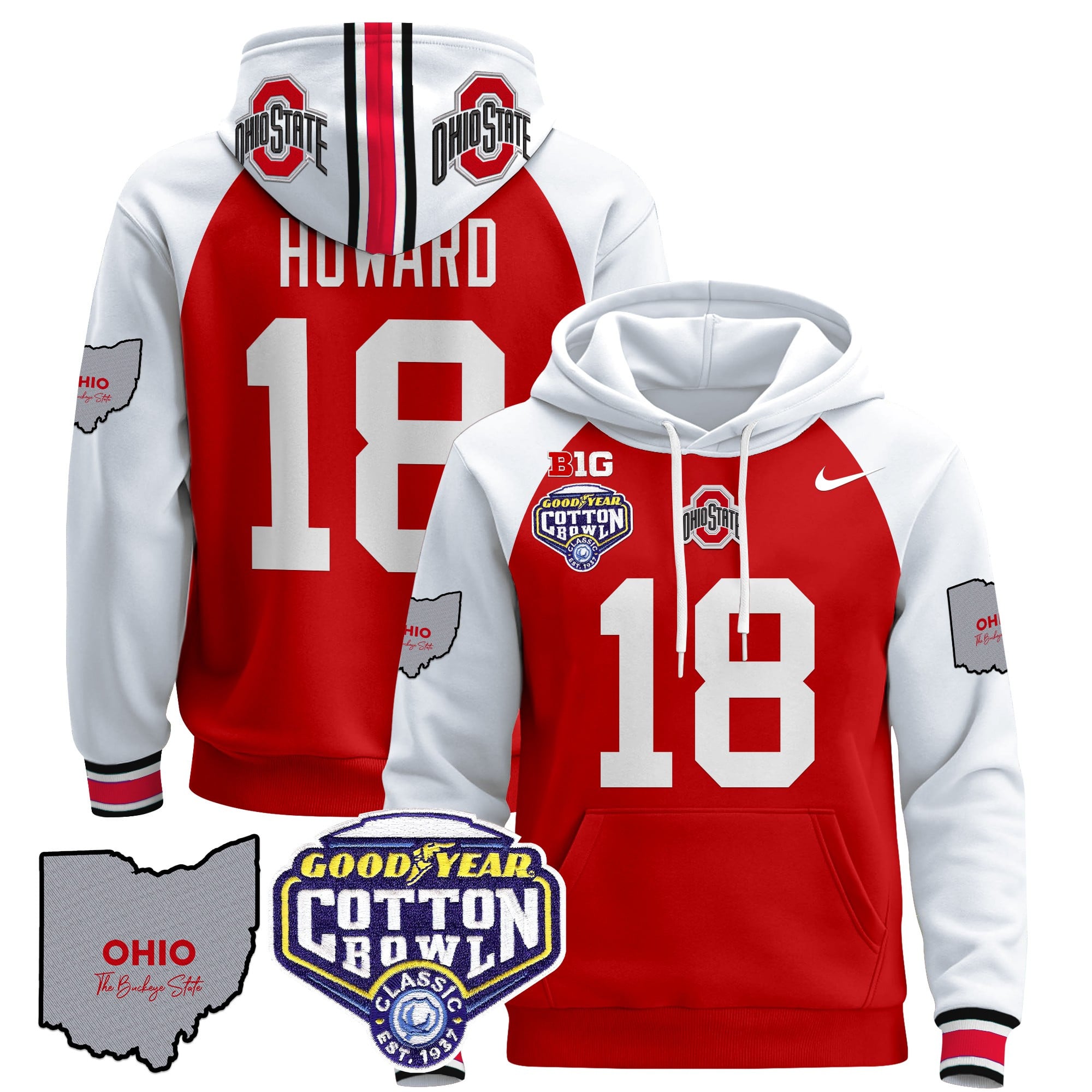 Ohio State Buckeyes Cotton Bowl Patch Pullover Hoodie – All Stitched