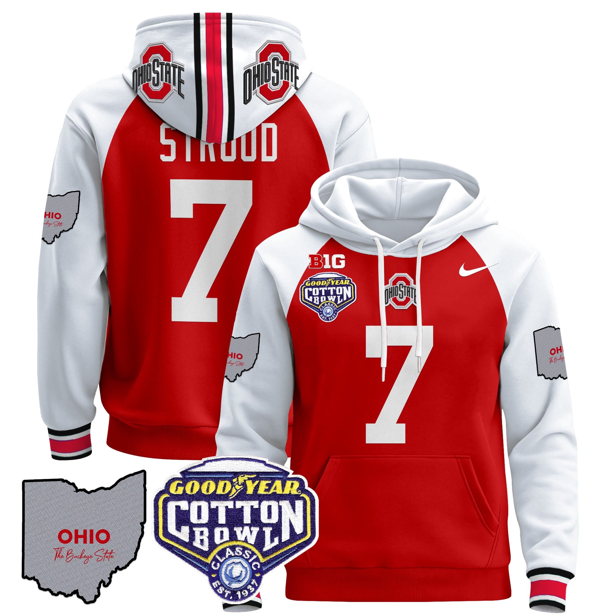 Ohio State Buckeyes Cotton Bowl Patch Pullover Hoodie – All Stitched
