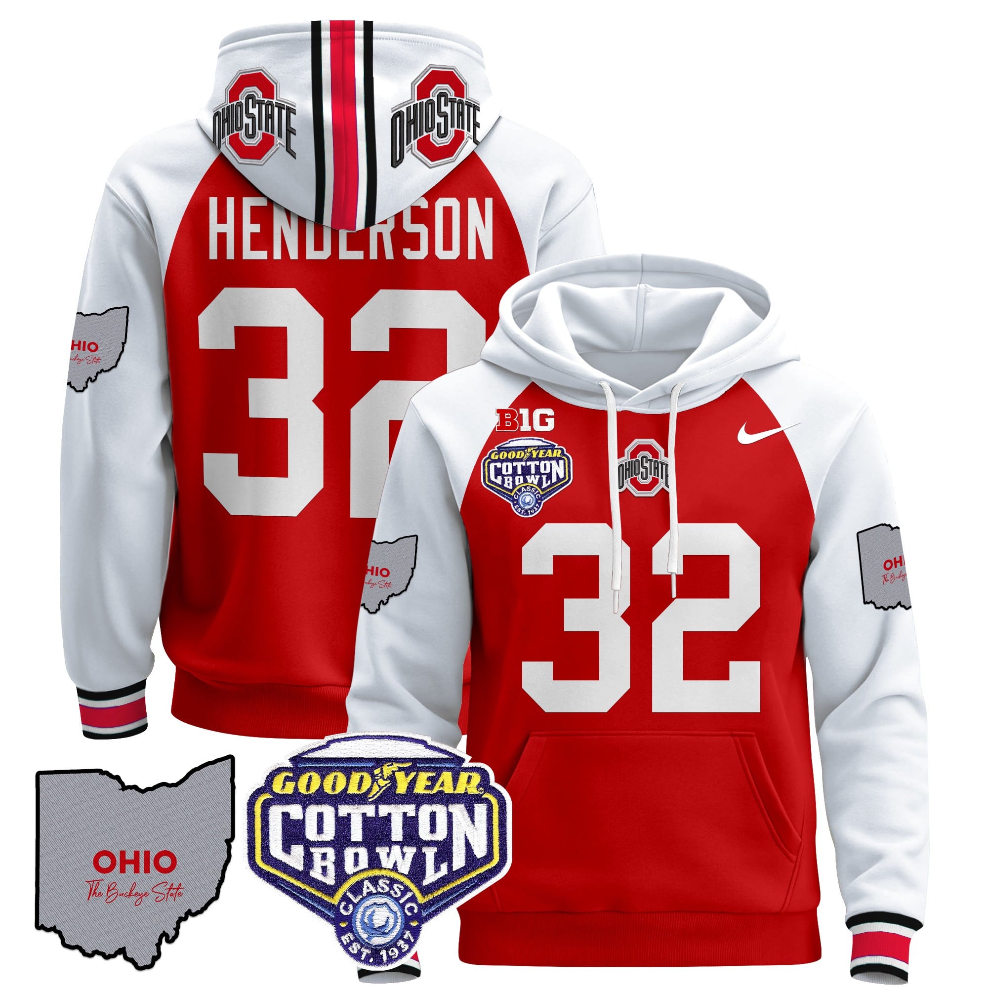 Ohio State Buckeyes Cotton Bowl Patch Pullover Hoodie – All Stitched
