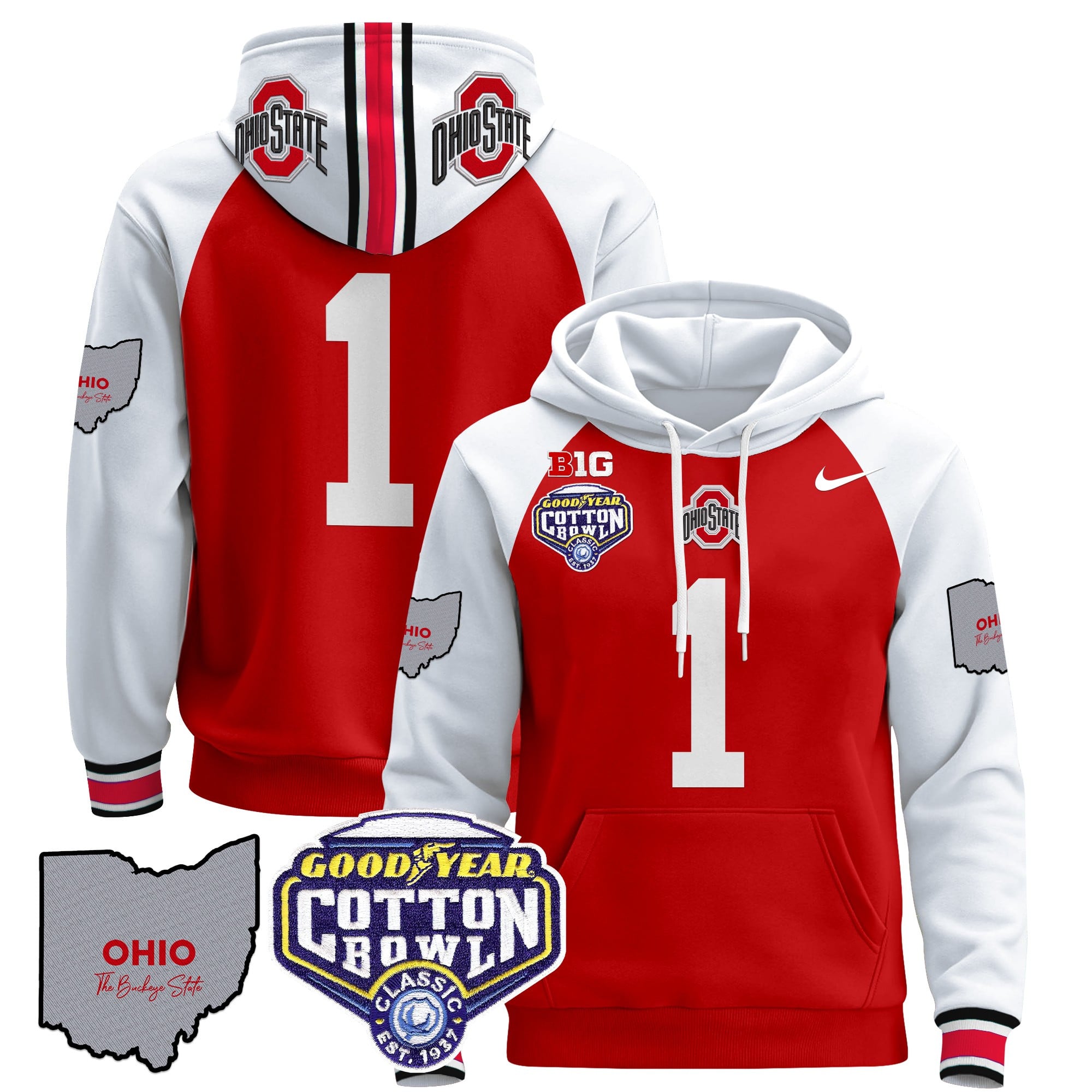 Ohio State Buckeyes Cotton Bowl Patch Pullover Hoodie – All Stitched