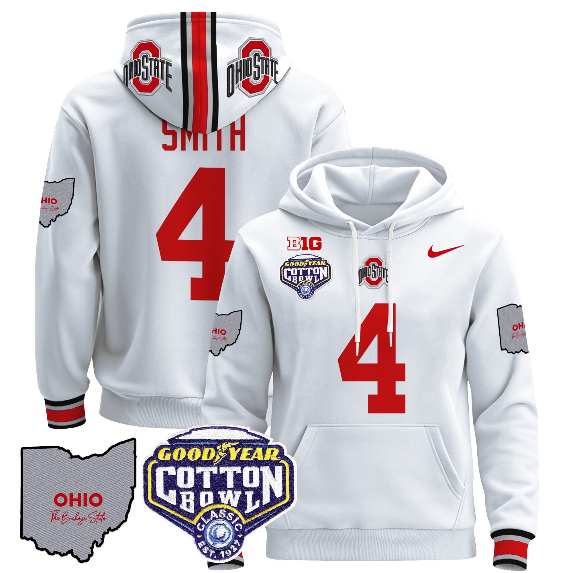 Ohio State Buckeyes Cotton Bowl Patch Pullover Hoodie – All Stitched
