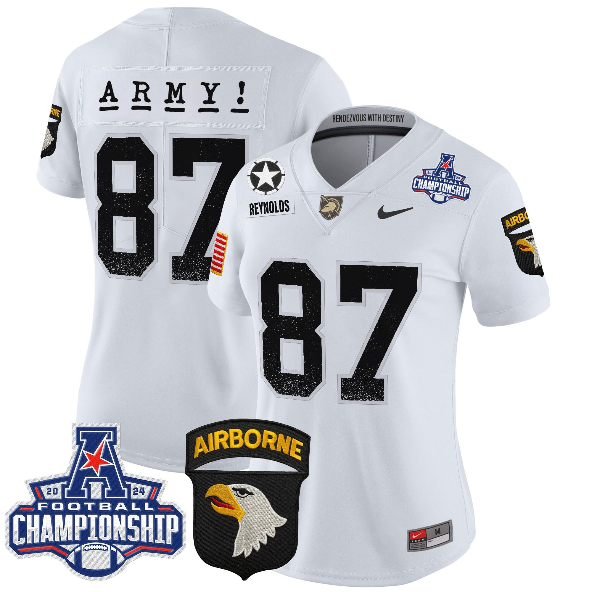 Women’s Army Black Knights 2024 AAC Championship Patch Vapor Limited Jersey – All Stitched
