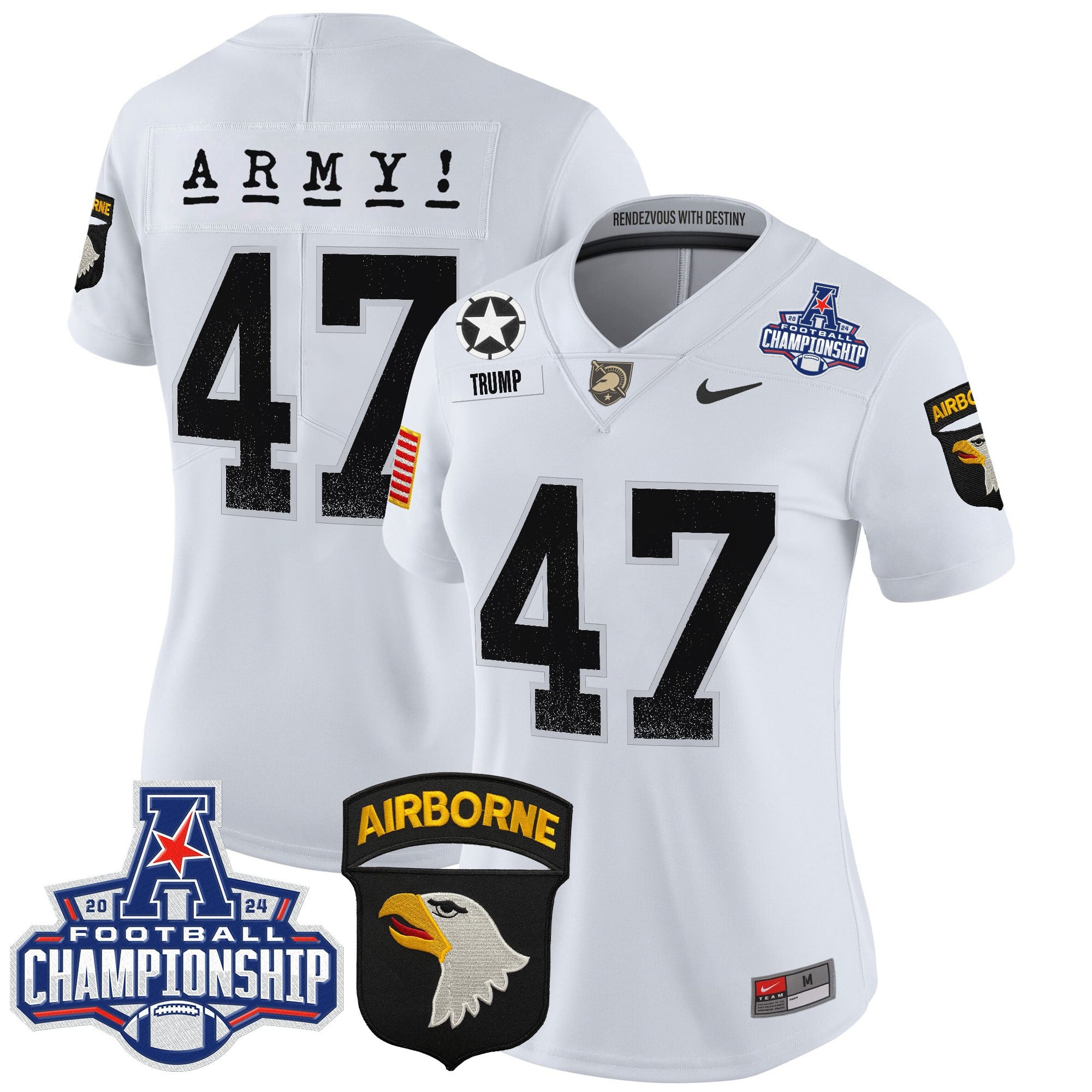 Women’s Army Black Knights 2024 AAC Championship Patch Vapor Limited Jersey – All Stitched