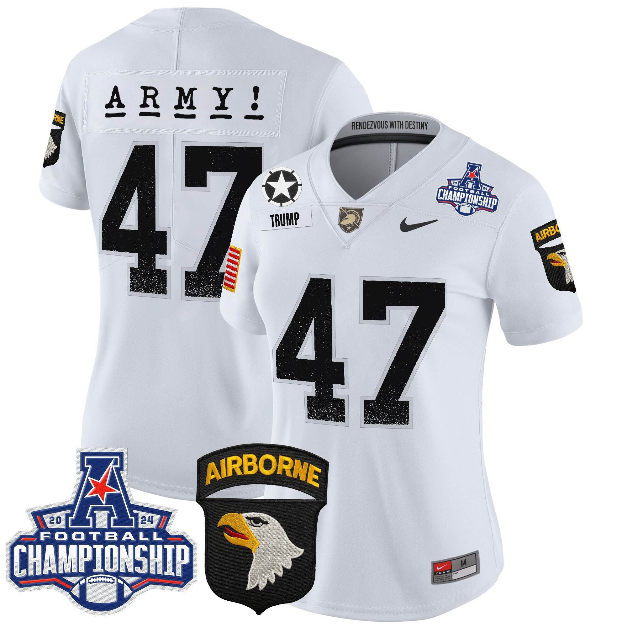 Women’s Army Black Knights 2024 AAC Championship Patch Vapor Limited Jersey – All Stitched