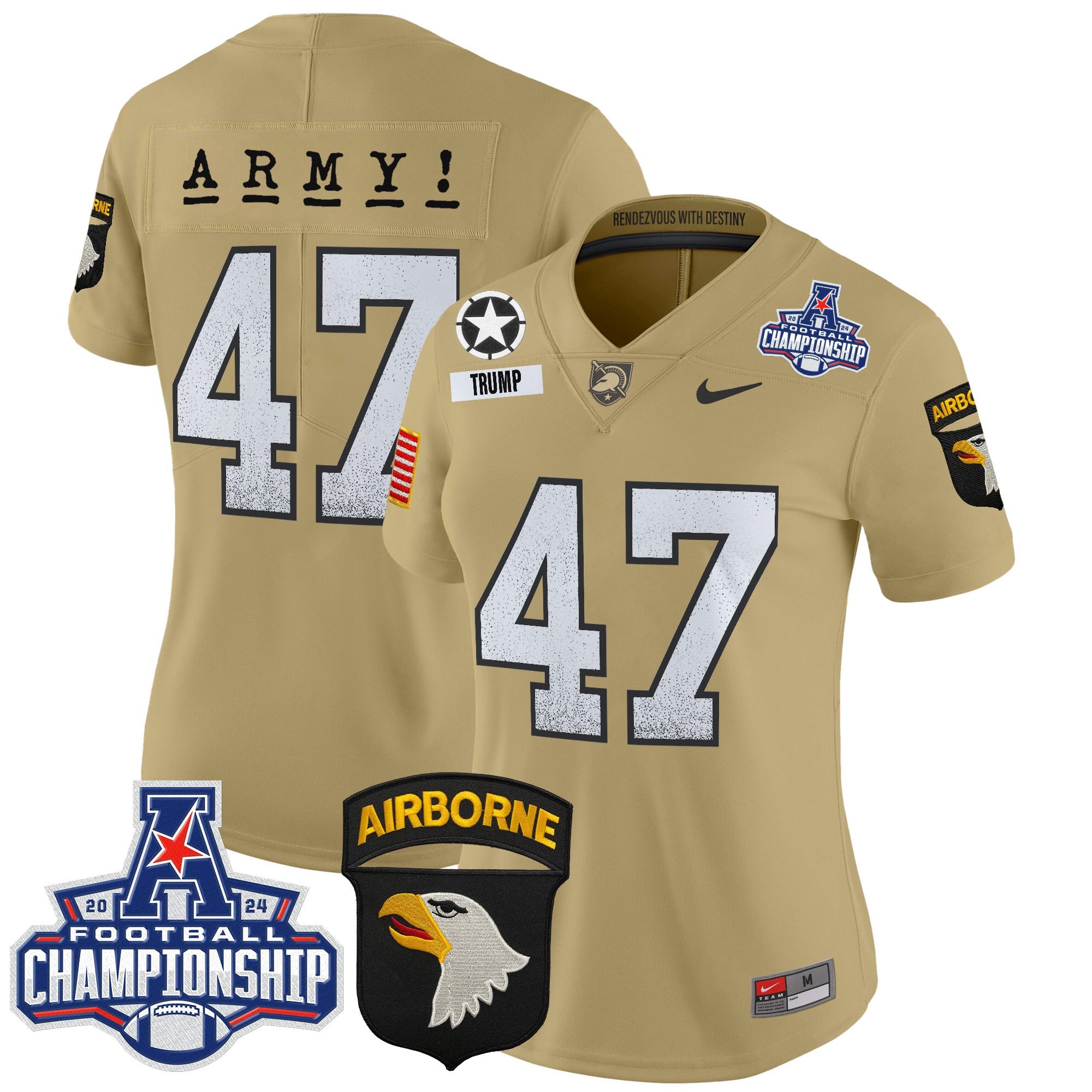 Women’s Army Black Knights 2024 AAC Championship Patch Vapor Limited Jersey – All Stitched