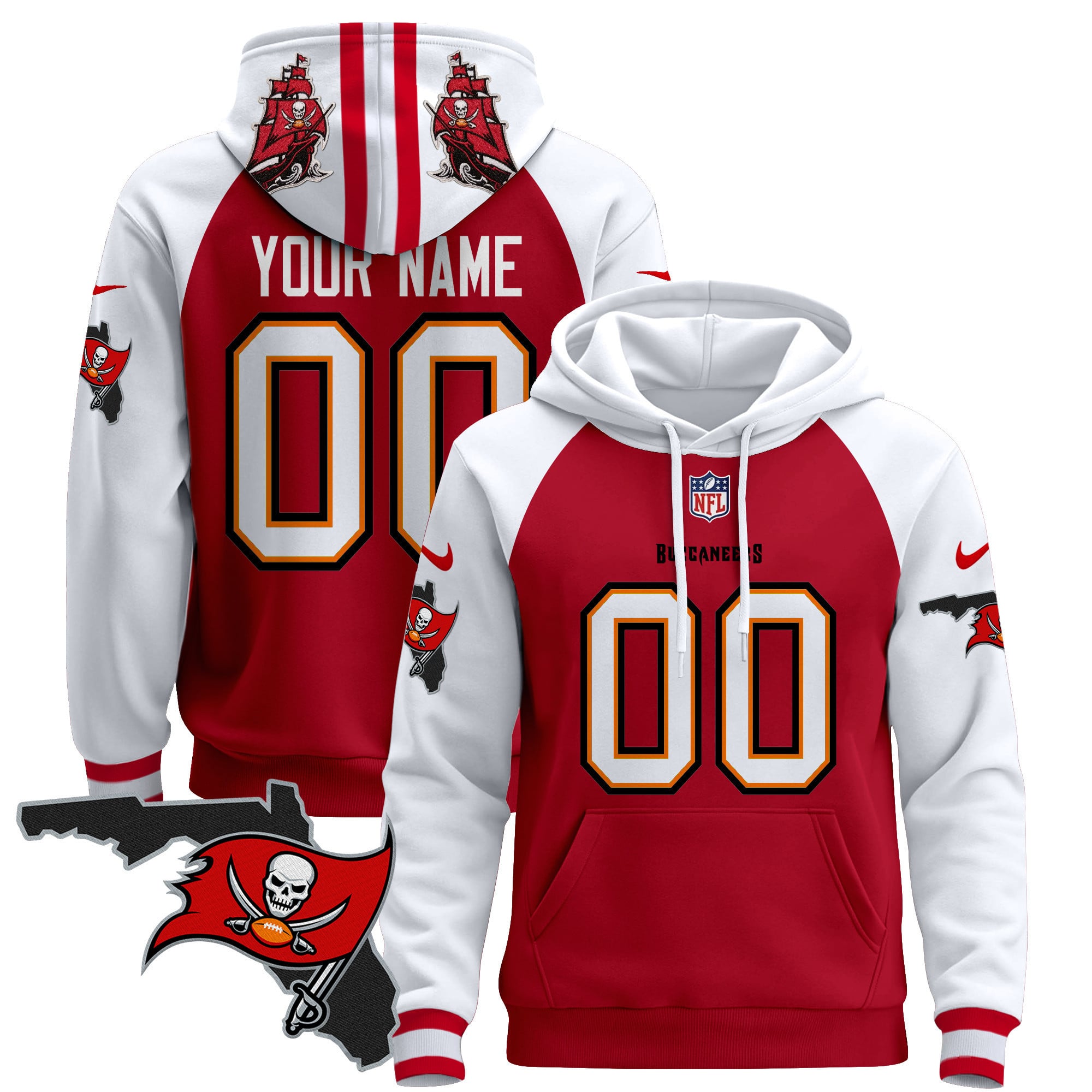 Buccaneers Florida Patch Custom Pullover Hoodie – All Stitched