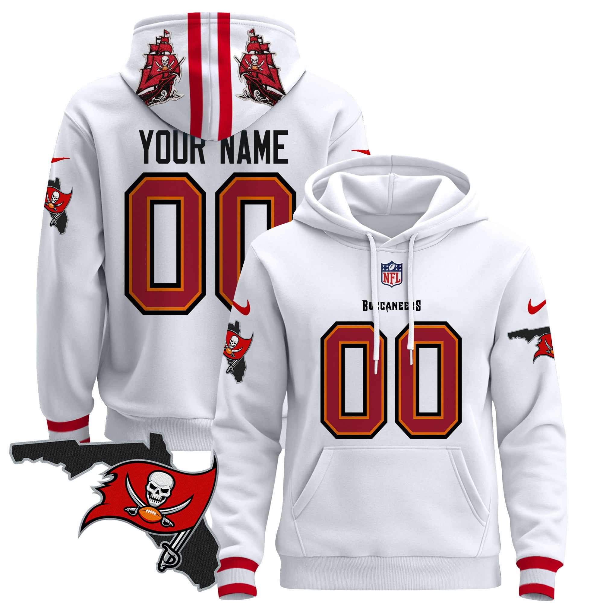 Buccaneers Florida Patch Custom Pullover Hoodie – All Stitched