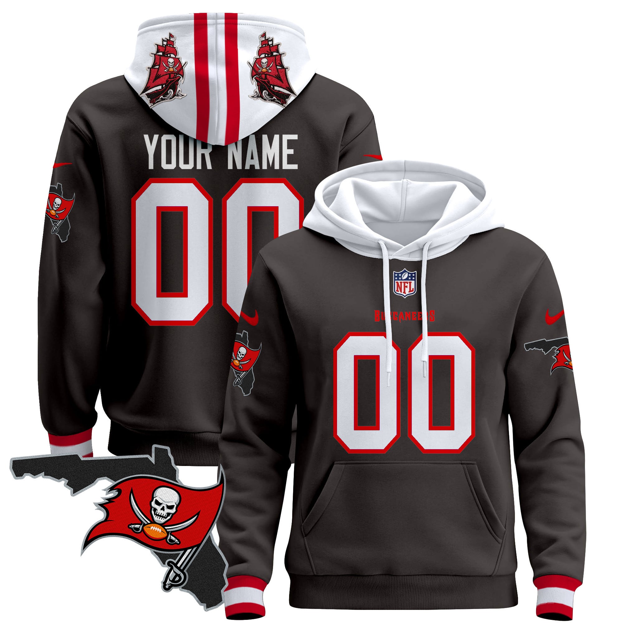 Buccaneers Florida Patch Custom Pullover Hoodie – All Stitched