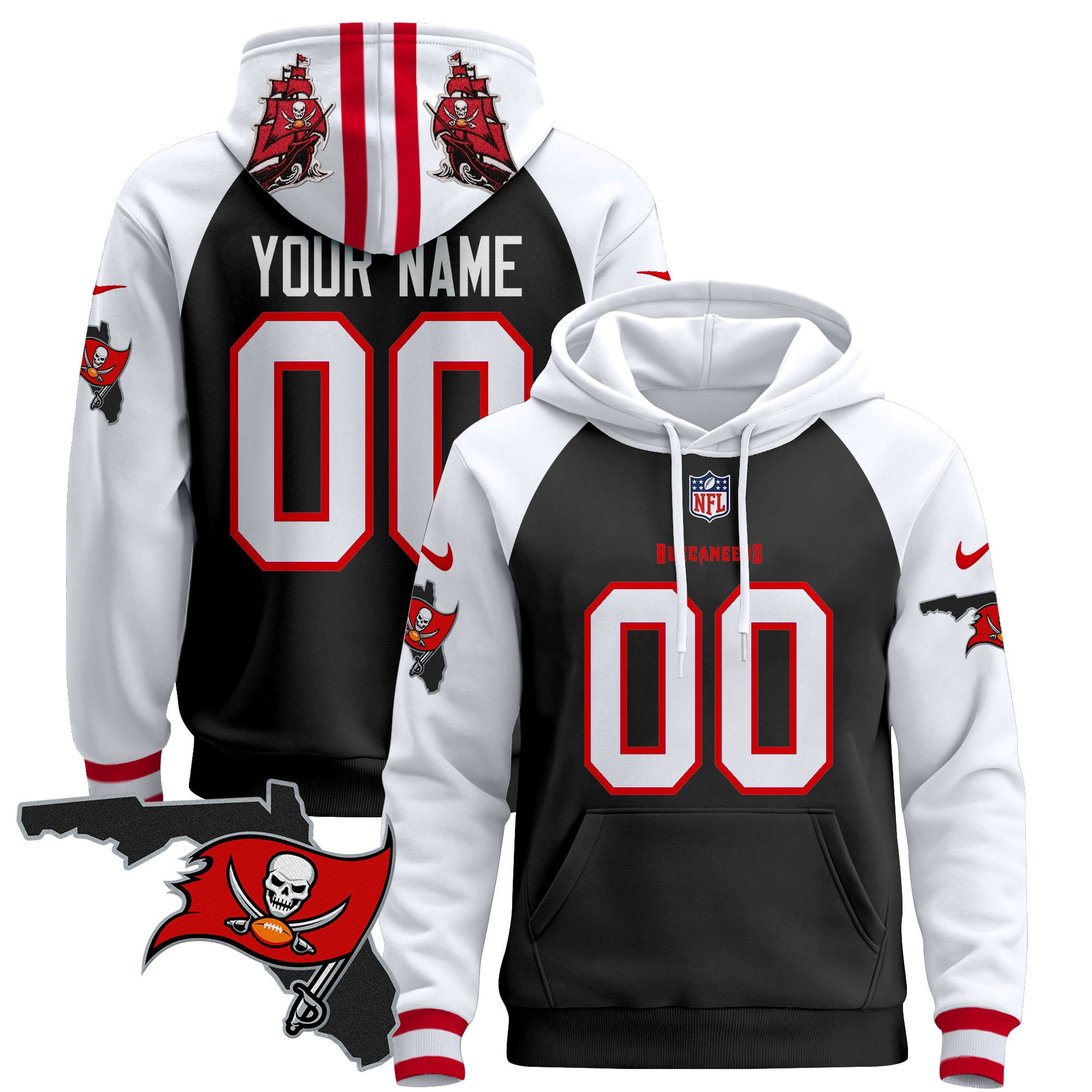 Buccaneers Florida Patch Custom Pullover Hoodie – All Stitched