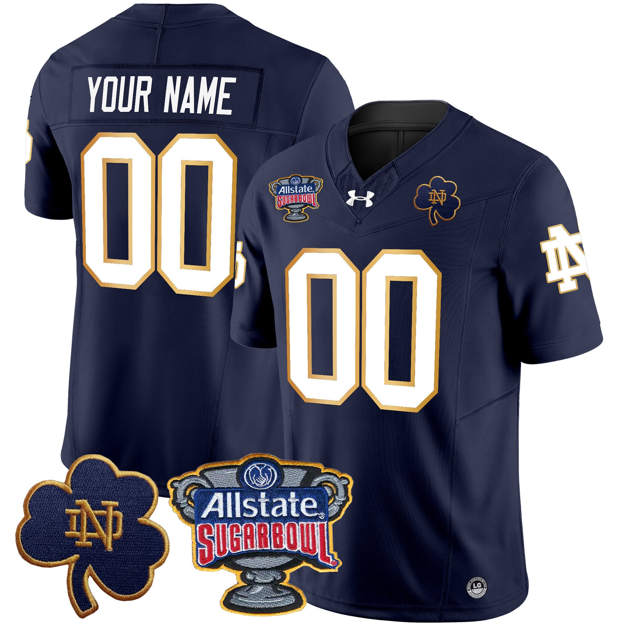 Notre Dame Fighting Irish 2024 Sugar Bowl Patch Vapor Limited Custom Jersey – All Stitched