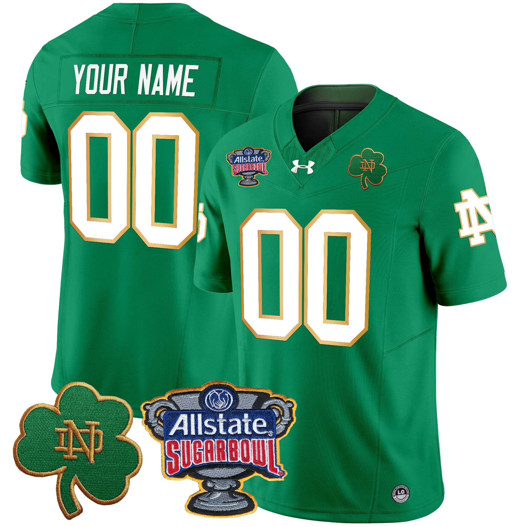 Notre Dame Fighting Irish 2024 Sugar Bowl Patch Vapor Limited Custom Jersey – All Stitched