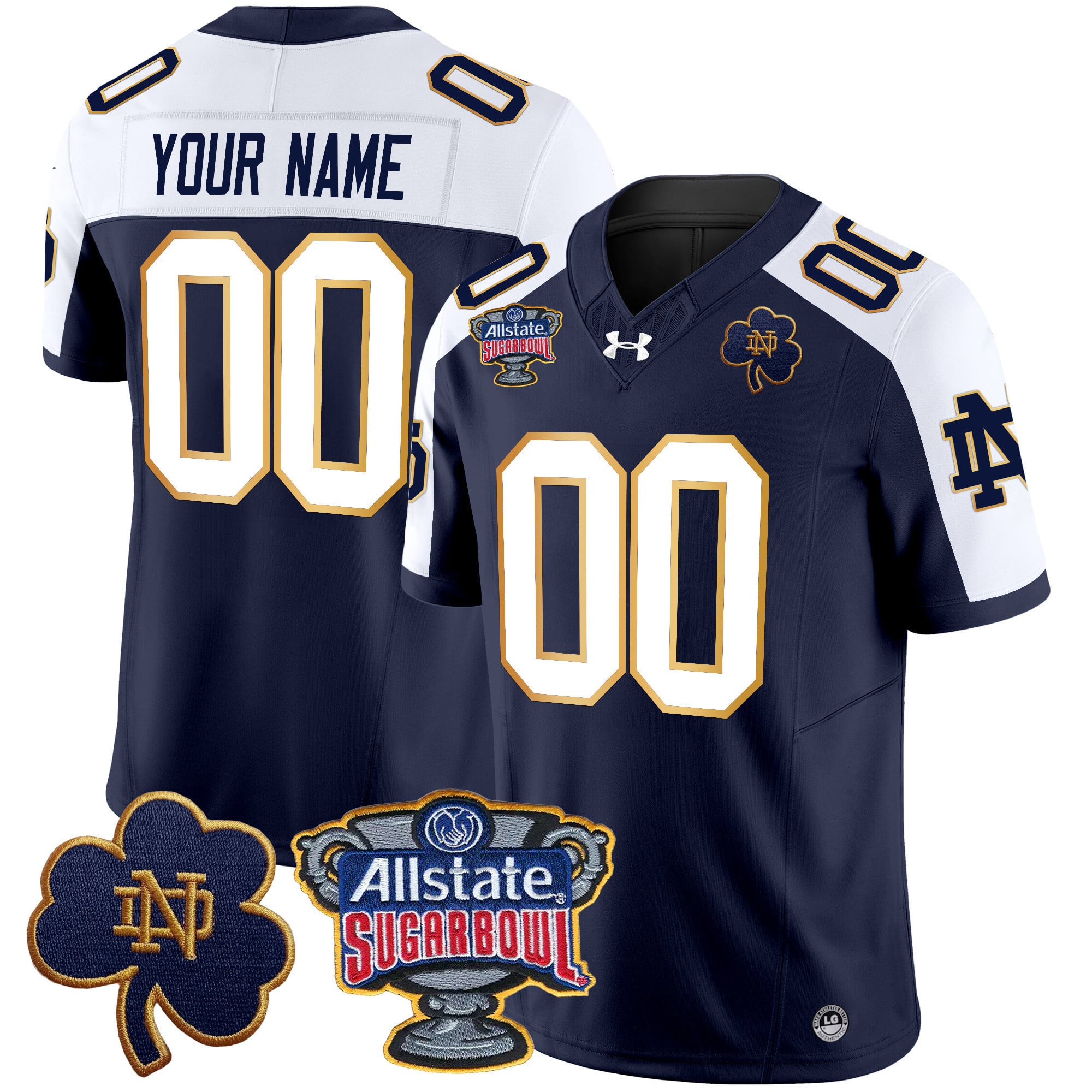 Notre Dame Fighting Irish 2024 Sugar Bowl Patch Vapor Limited Custom Jersey – All Stitched