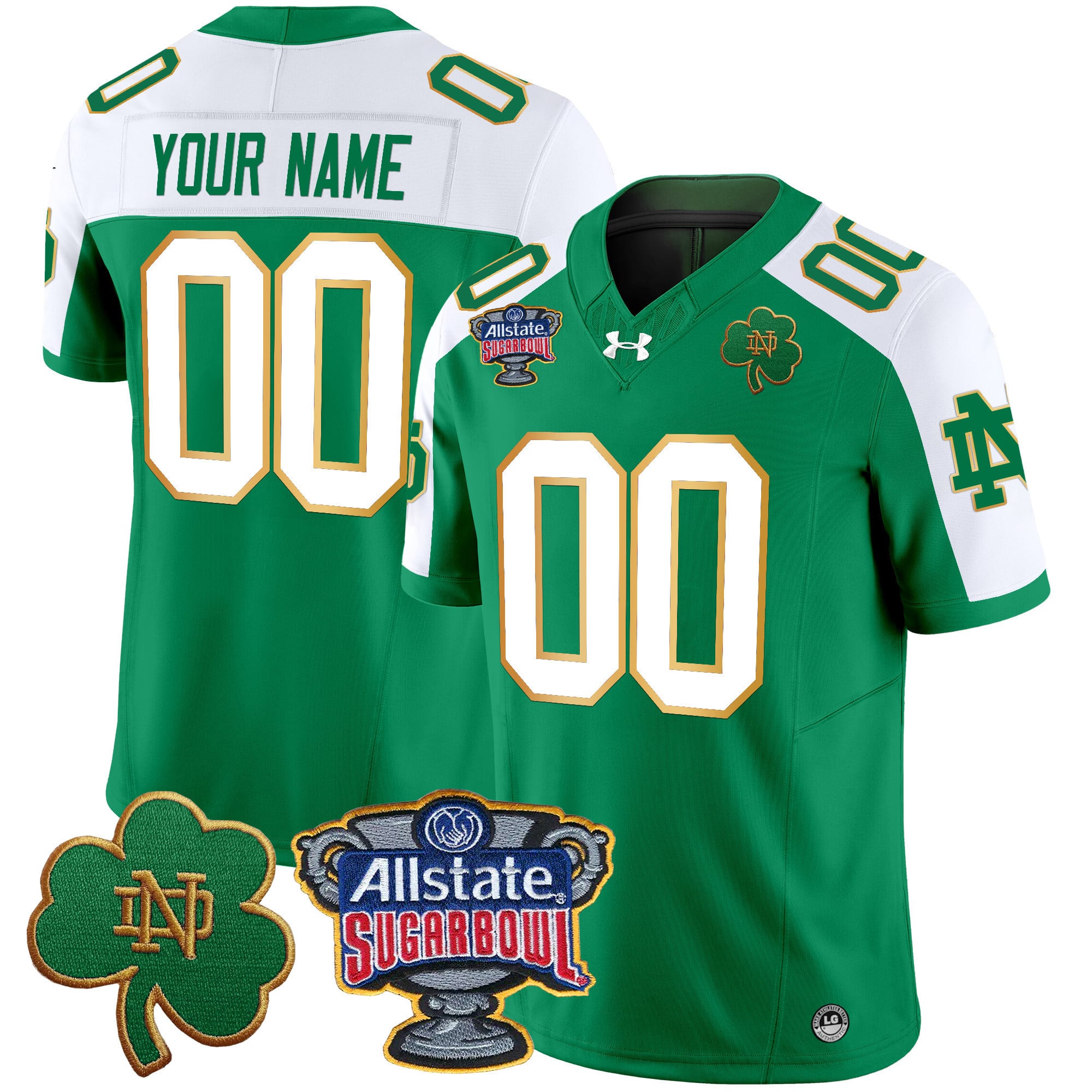 Notre Dame Fighting Irish 2024 Sugar Bowl Patch Vapor Limited Custom Jersey – All Stitched