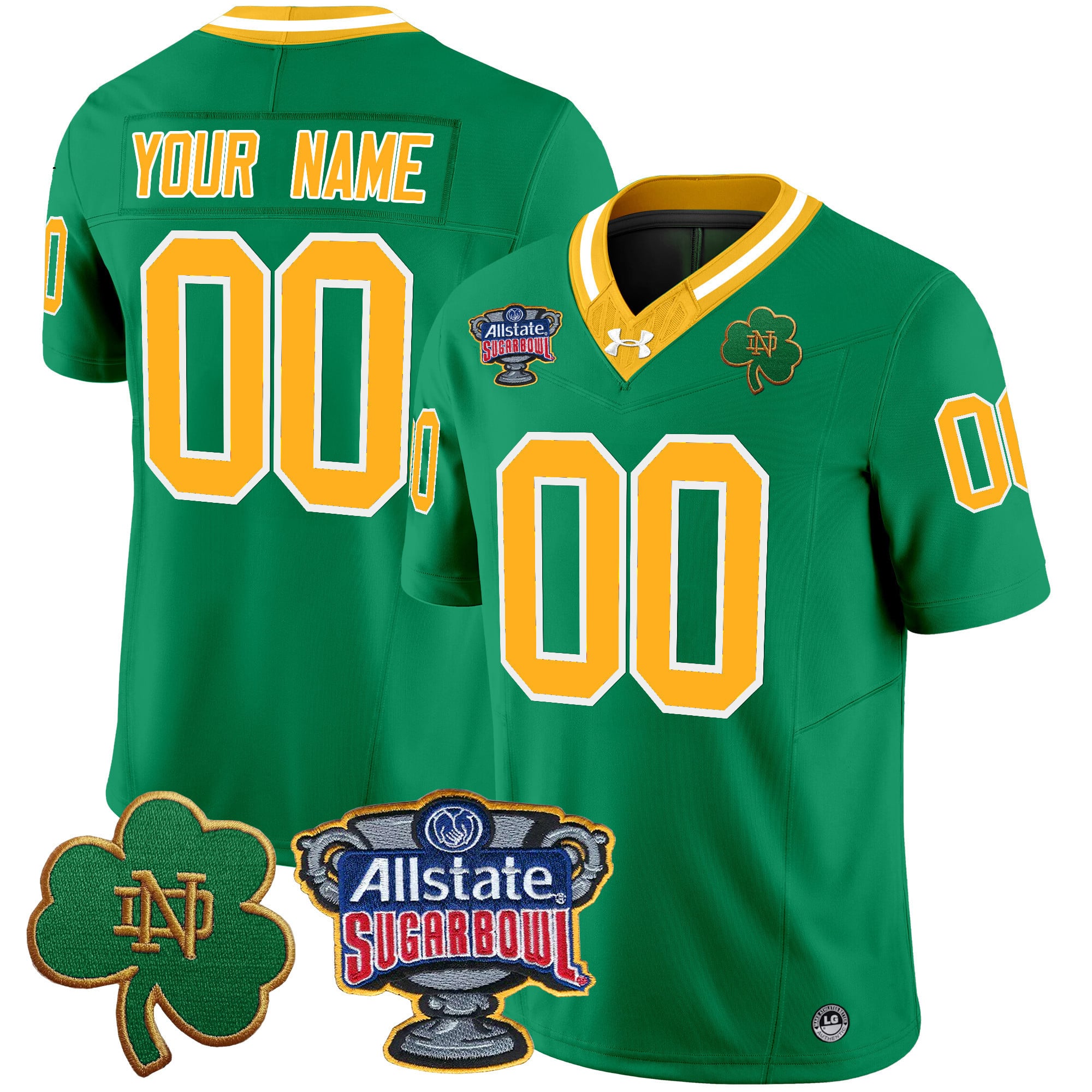 Notre Dame Fighting Irish 2024 Sugar Bowl Patch Vapor Limited Custom Jersey – All Stitched