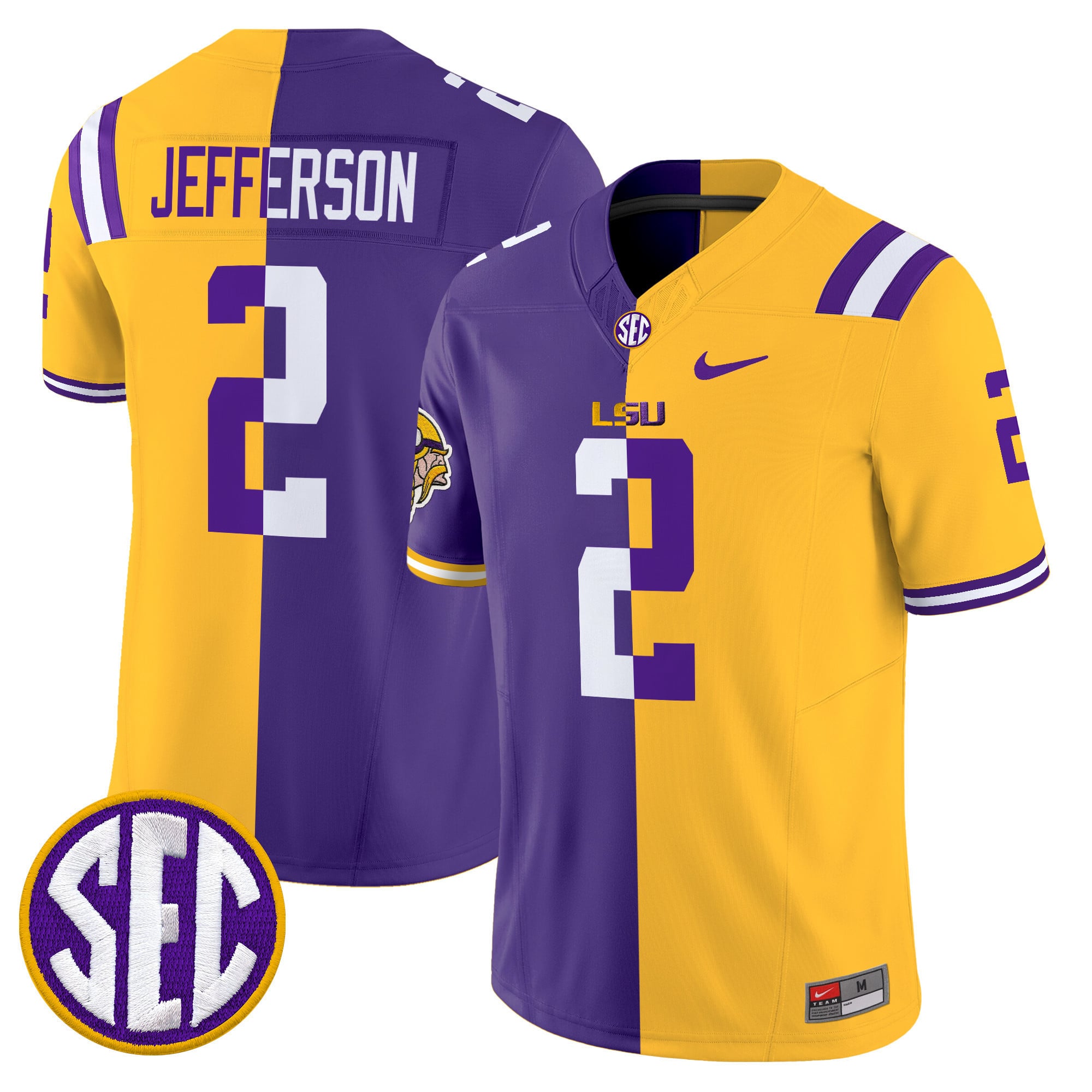 LSU Tiger Split Vapor Limited Jersey V2 – All Stitched