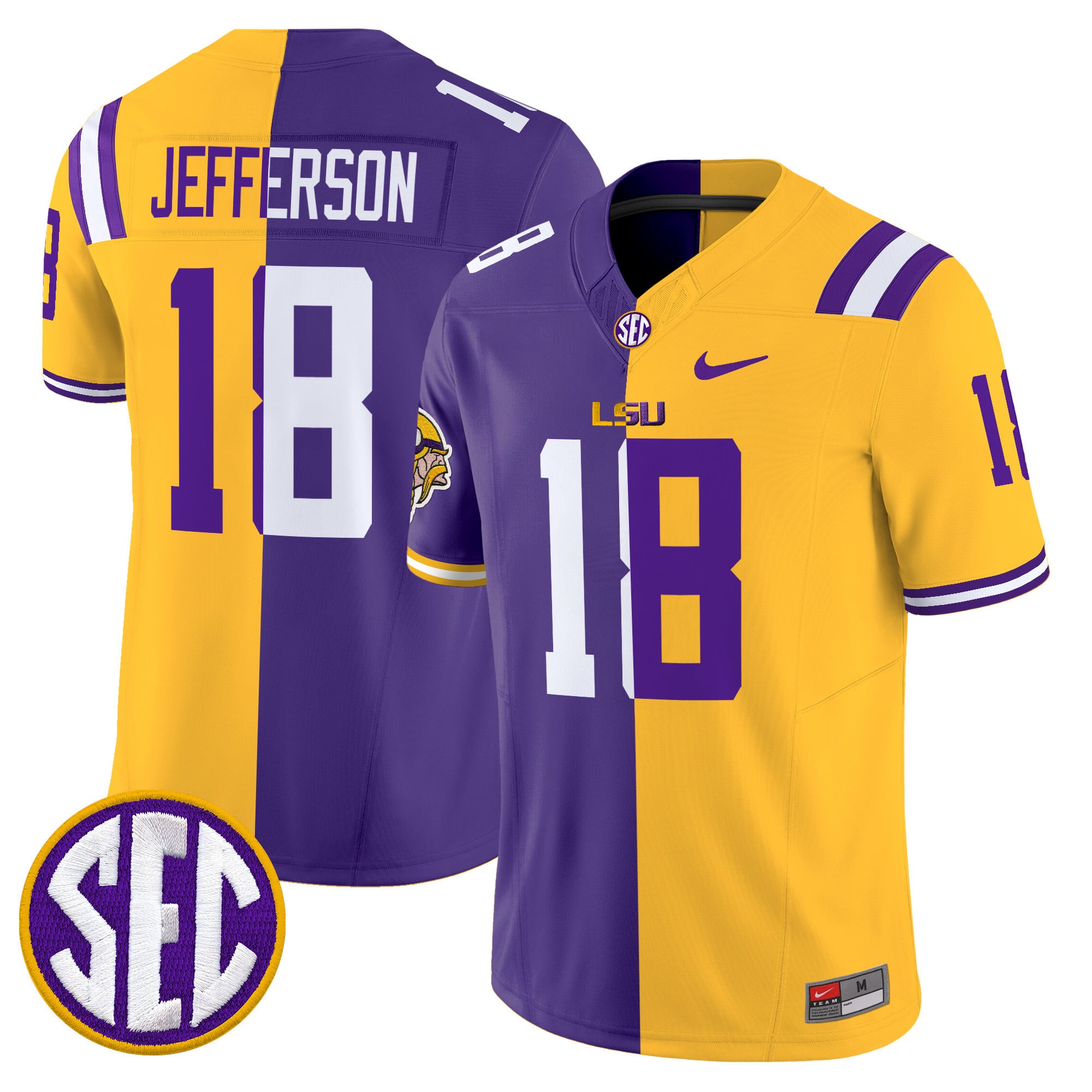 LSU Tiger Split Vapor Limited Jersey V2 – All Stitched