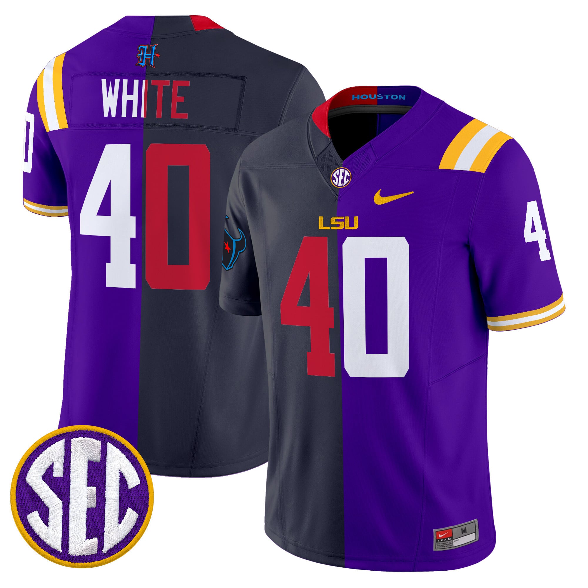 LSU Tiger Split Vapor Limited Jersey V2 – All Stitched