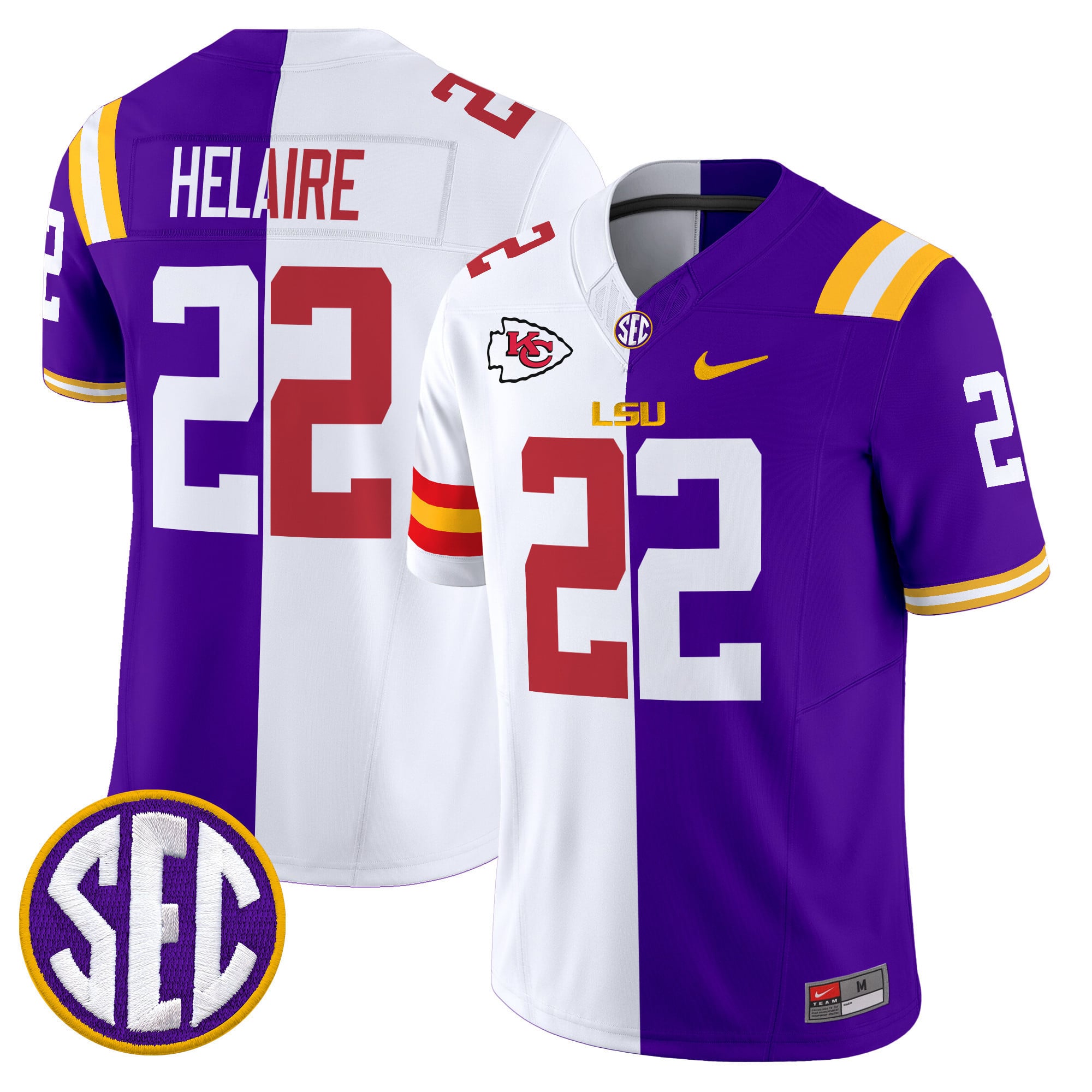 LSU Tiger Split Vapor Limited Jersey V2 – All Stitched