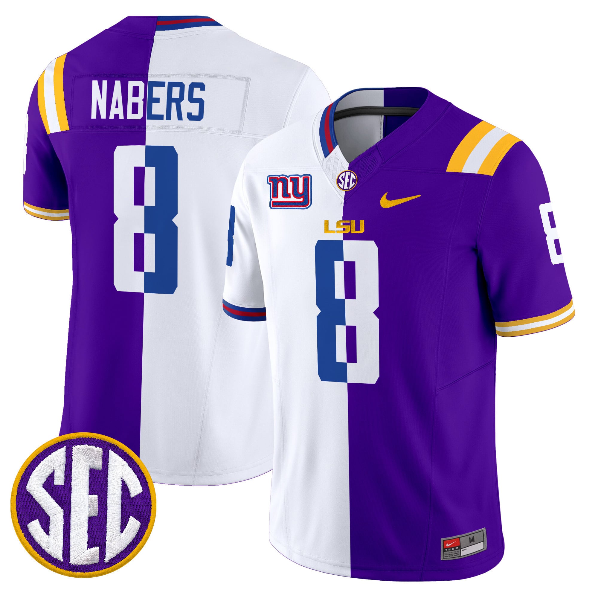 LSU Tiger Split Vapor Limited Jersey V2 – All Stitched