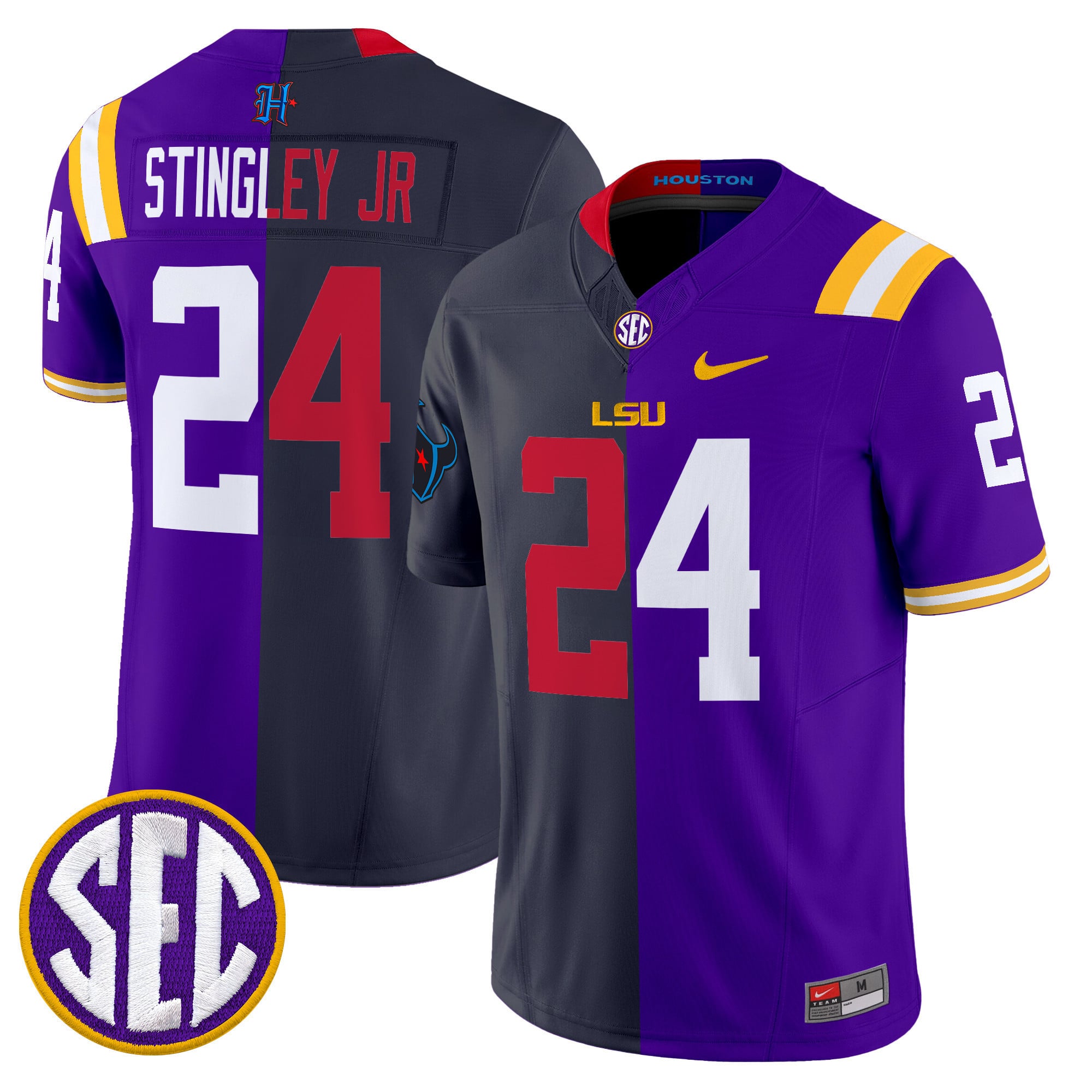 LSU Tiger Split Vapor Limited Jersey V2 – All Stitched