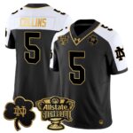 Men’s Notre Dame Fighting Irish 2024 Sugar Bowl Gold Patch Vapor Limited Jersey – All Stitched