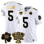 Men’s Notre Dame Fighting Irish 2024 Sugar Bowl Gold Patch Vapor Limited Jersey – All Stitched