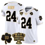 Men’s Notre Dame Fighting Irish 2024 Sugar Bowl Gold Patch Vapor Limited Jersey – All Stitched