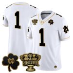 Men’s Notre Dame Fighting Irish 2024 Sugar Bowl Gold Patch Vapor Limited Jersey – All Stitched