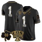 Men’s Notre Dame Fighting Irish 2024 Sugar Bowl Gold Patch Vapor Limited Jersey – All Stitched