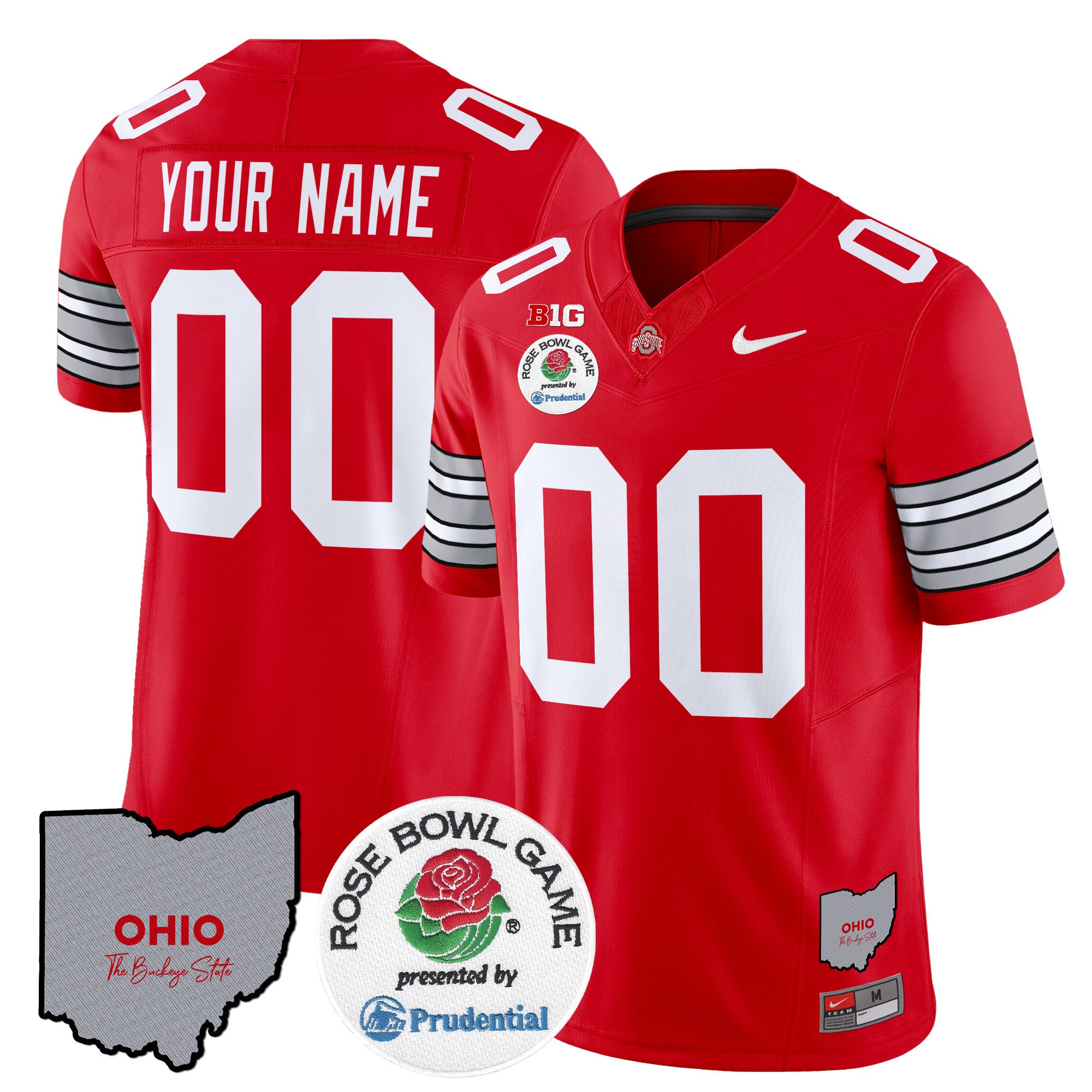 Ohio State Buckeyes ‘Heritage Stripe’ Rose Bowl Vapor Limited Custom Jersey – All Stitched