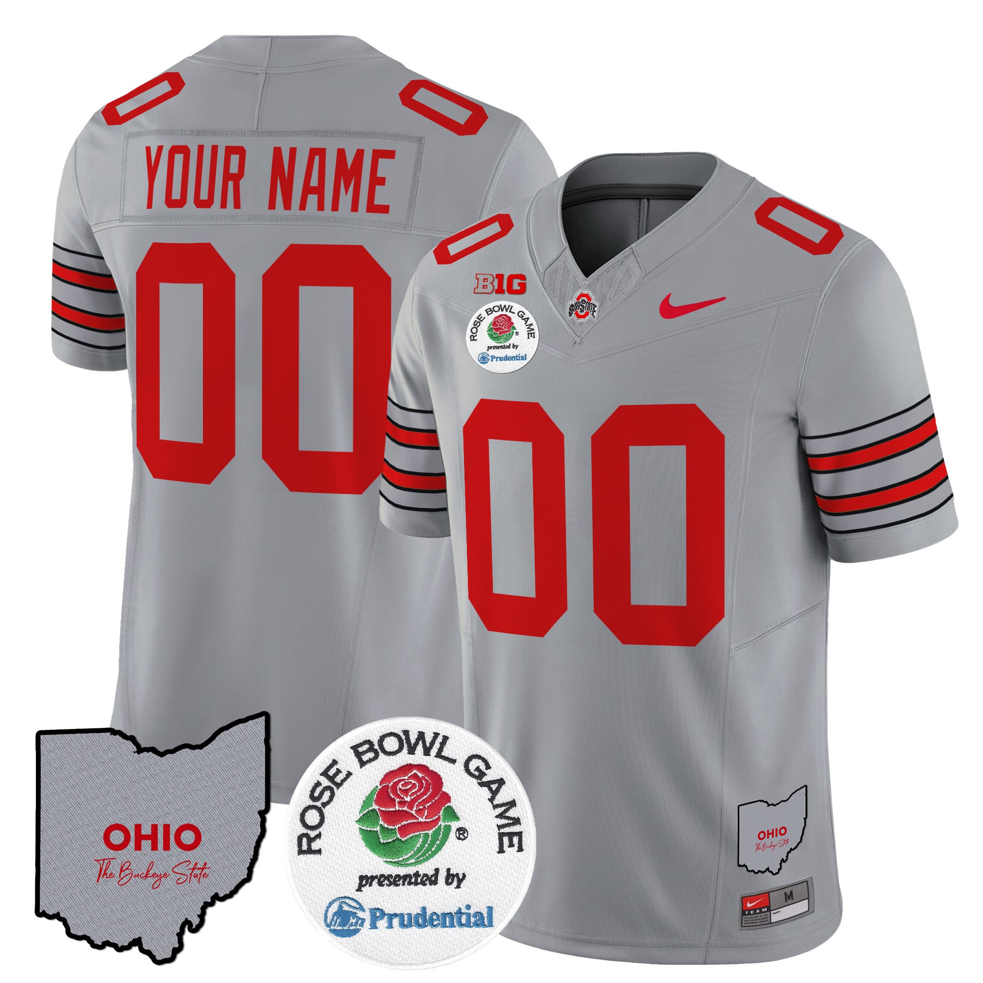 Ohio State Buckeyes ‘Heritage Stripe’ Rose Bowl Vapor Limited Custom Jersey – All Stitched