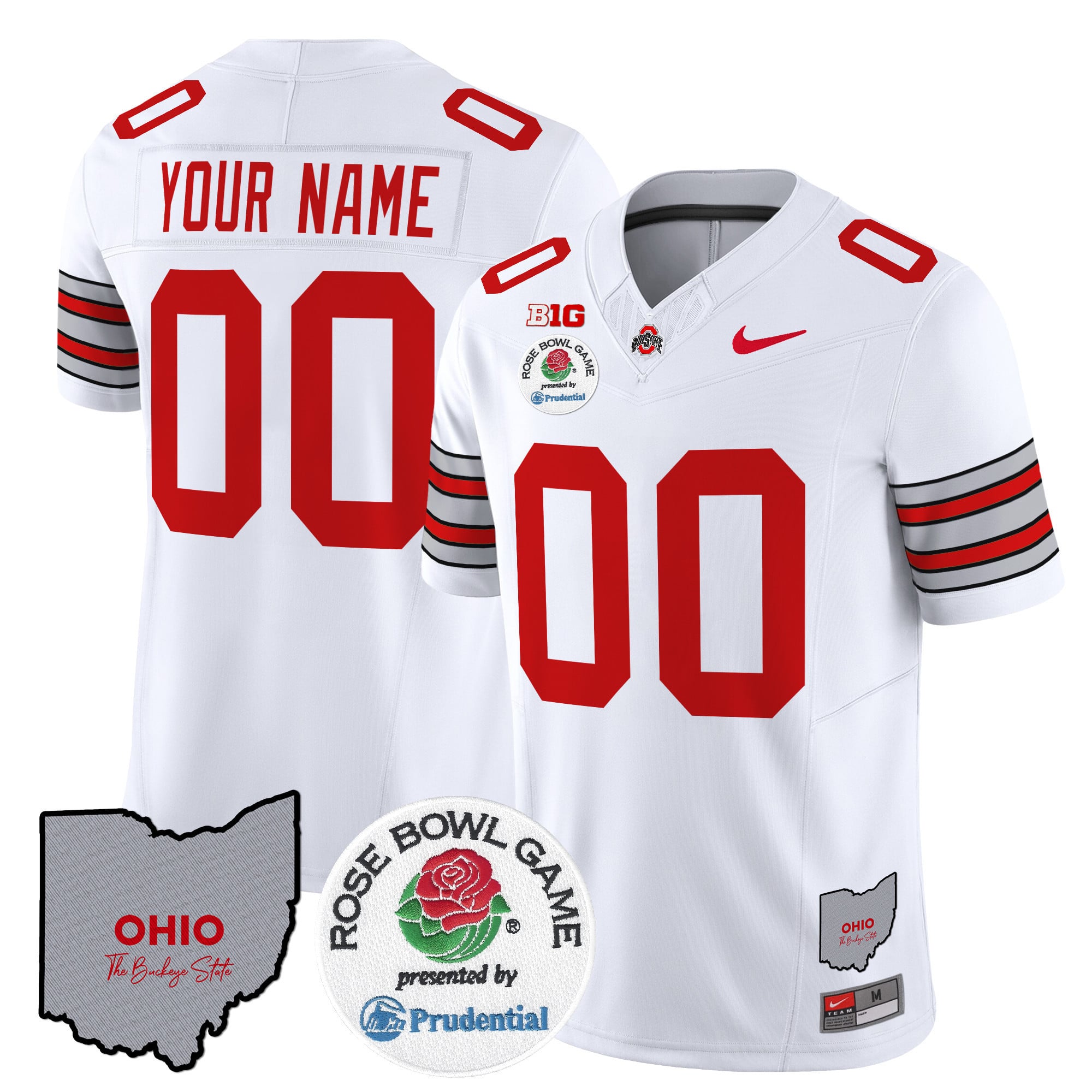 Ohio State Buckeyes ‘Heritage Stripe’ Rose Bowl Vapor Limited Custom Jersey – All Stitched