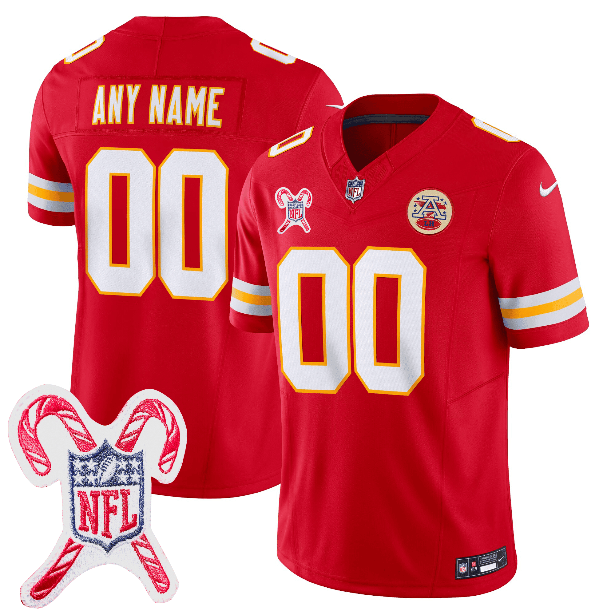 Custom Kansas City Chiefs Limited Jersey – Christmas Patch